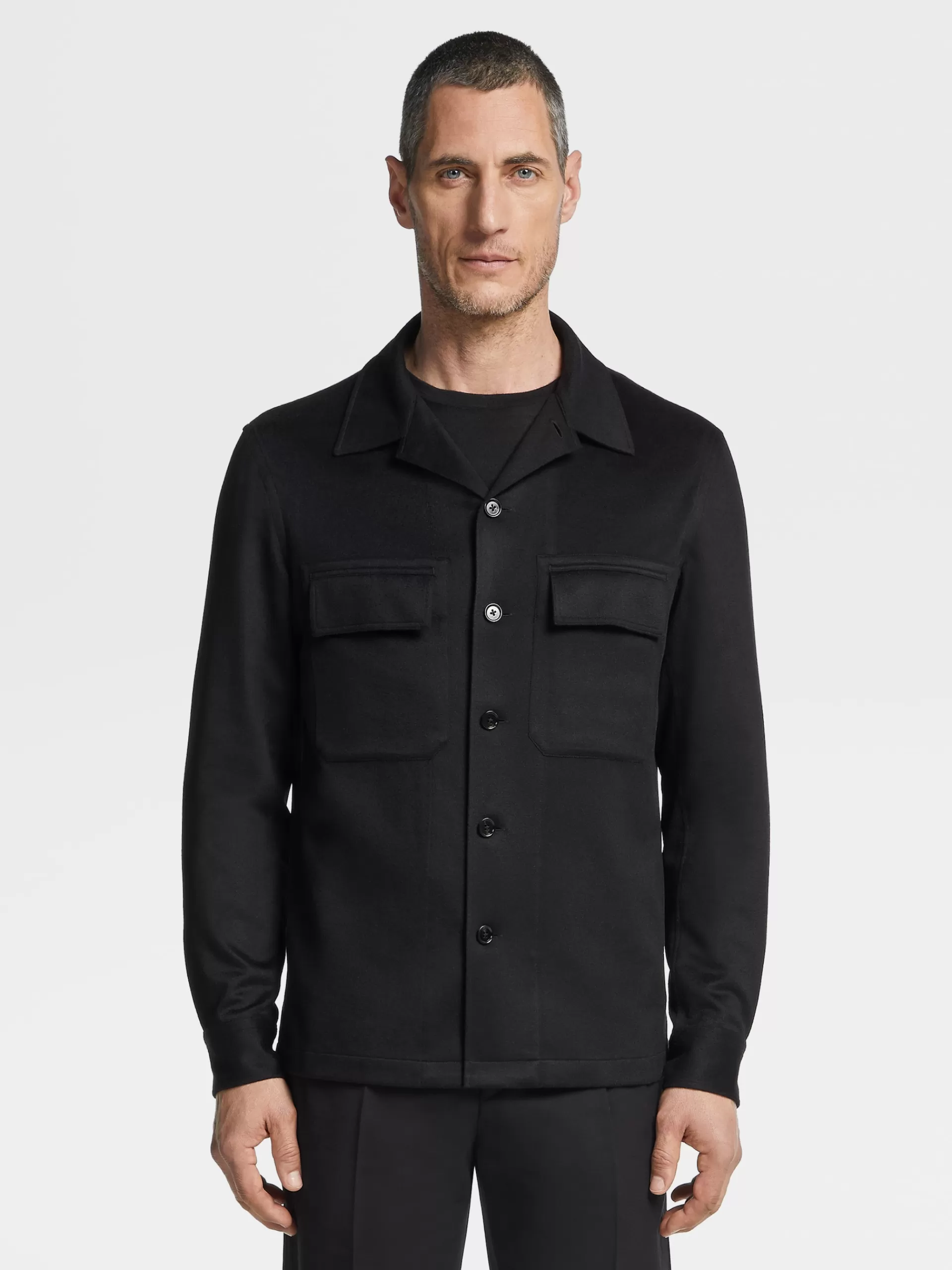 ZEGNA Sobrecamisas E Casacos Chore^Sobrecamisa Em Oasi Cashmere No Tom Preto