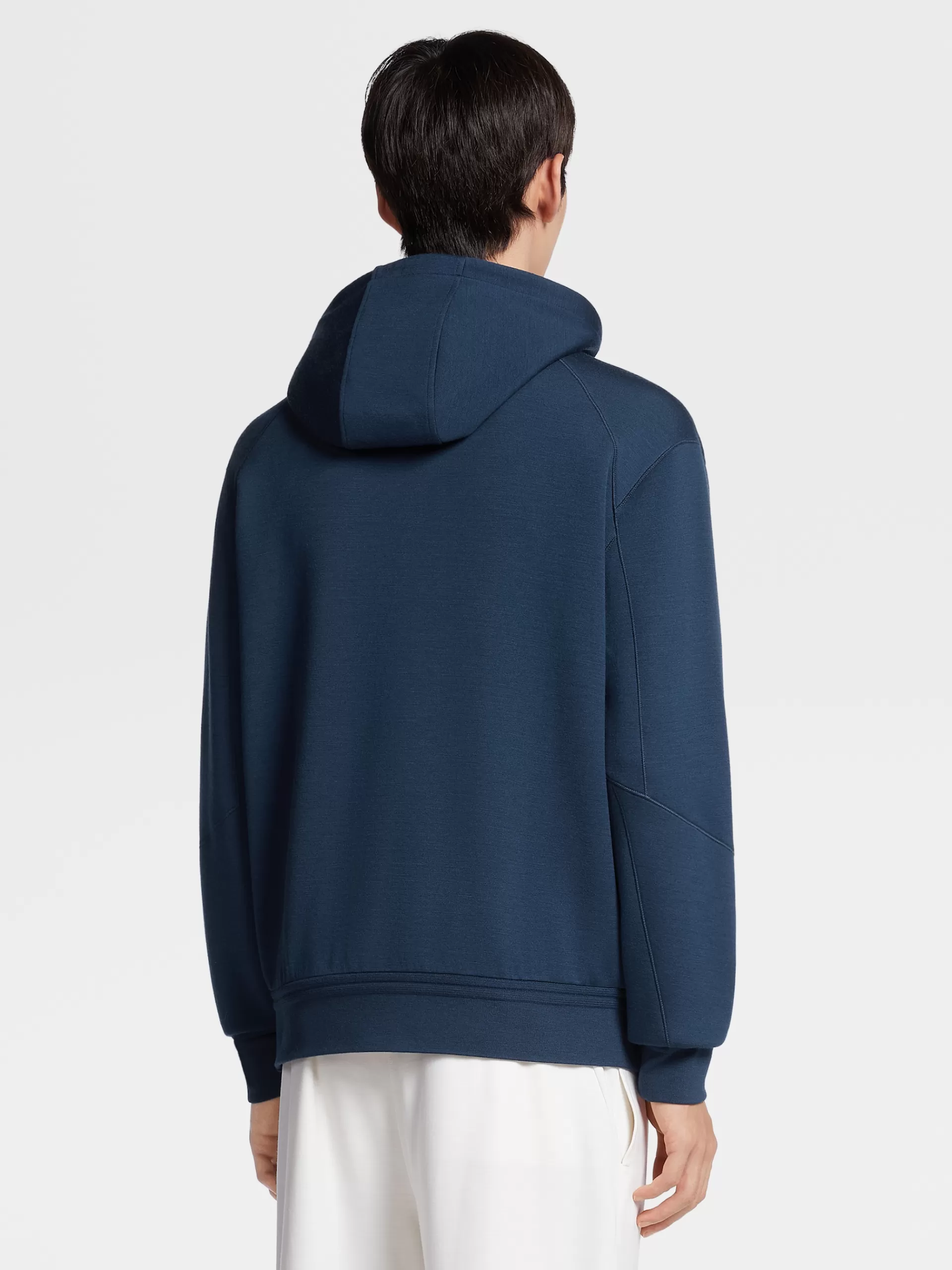 ZEGNA Roupa Desportiva^Sweatshirt Azul-Escura Com Fecho De Correr Integral Em Mistura De La High Performance™ Azul-Escuro