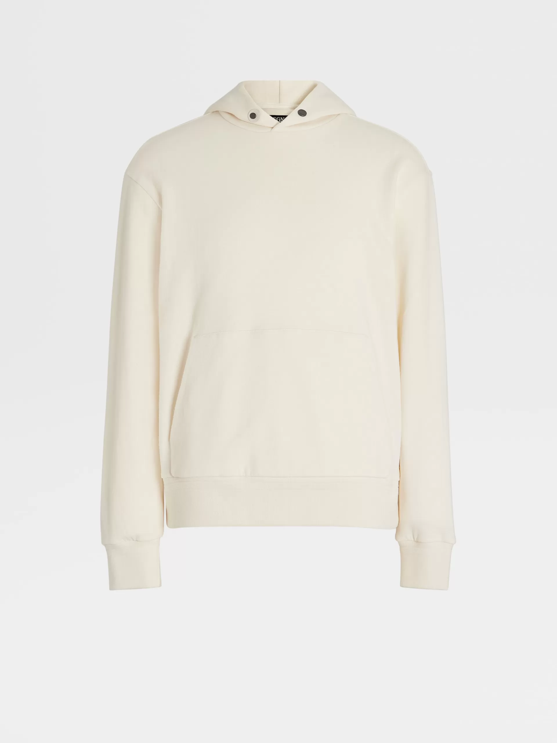 ZEGNA Roupa Desportiva^Sweatshirt Com Capuz Branca Em Algodao E Caxemira Branco