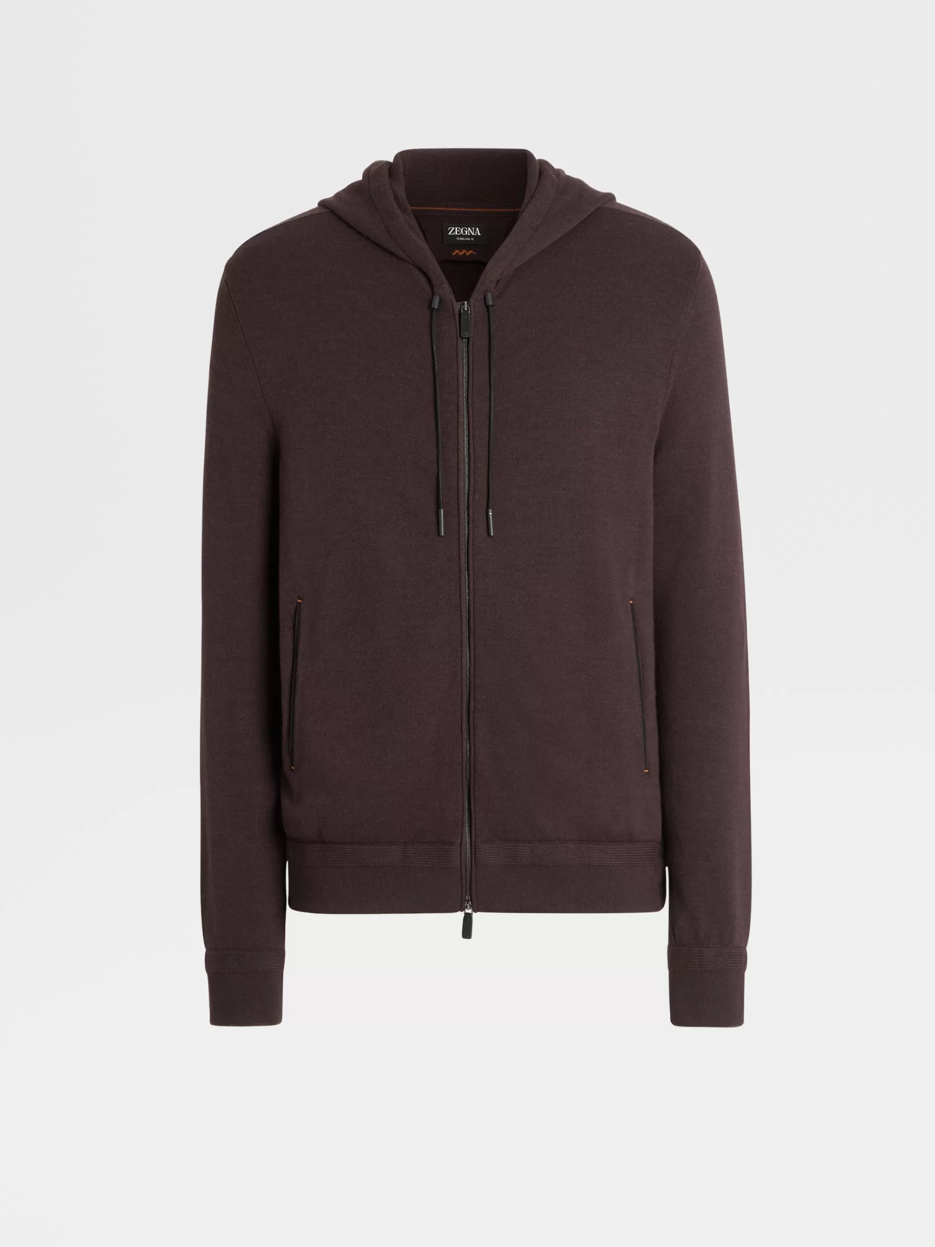 ZEGNA Malhas^Sweatshirt Com Capuz E Fecho De Correr Em La 12Milmil12 Bordo