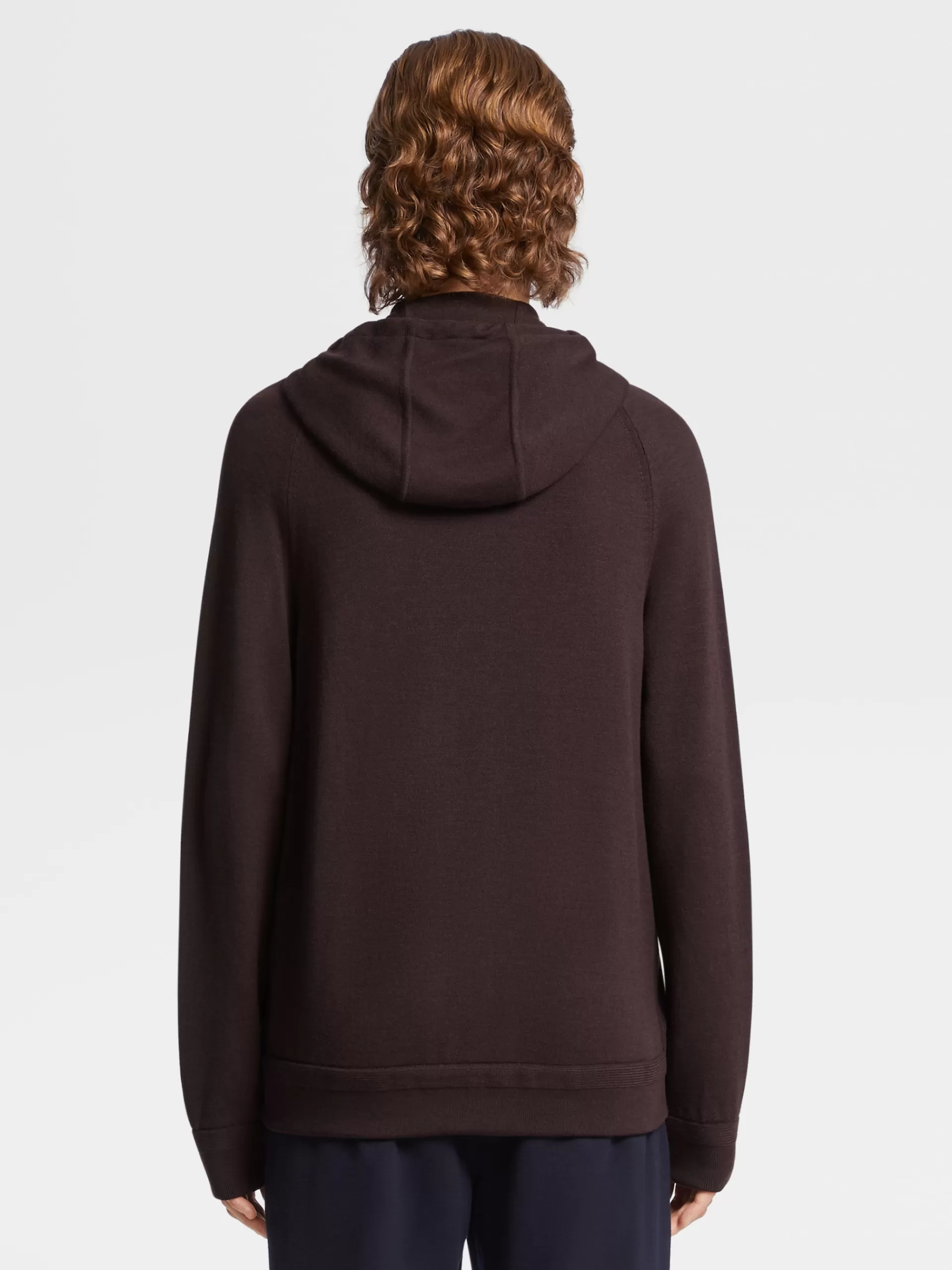 ZEGNA Malhas^Sweatshirt Com Capuz E Fecho De Correr Em La 12Milmil12 Bordo