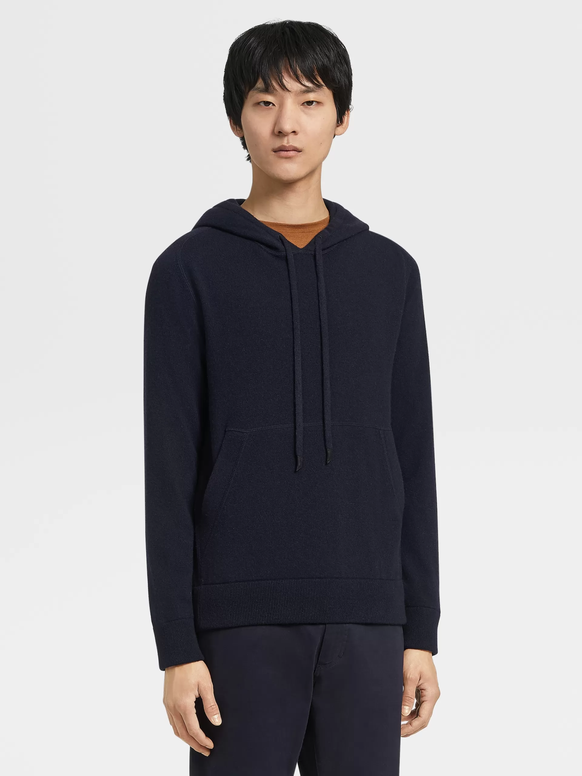 ZEGNA Sweatshirts^Sweatshirt Com Capuz Oasi Cashmere Azul-Marinho