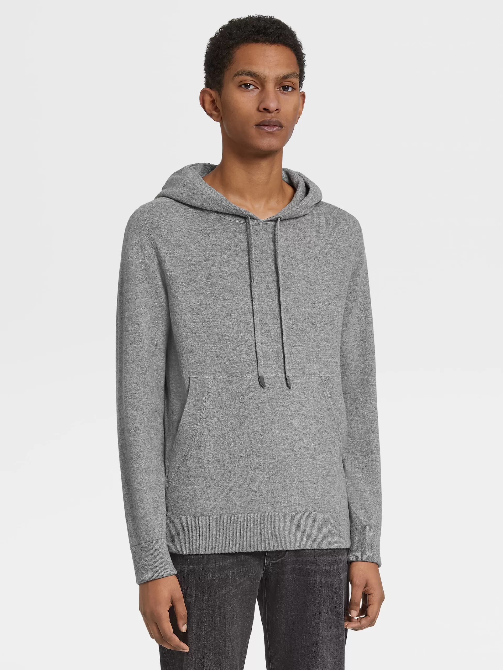 ZEGNA Malhas^Sweatshirt Com Capuz Oasi Cinzento Mesclado Cinzento-Mesclado