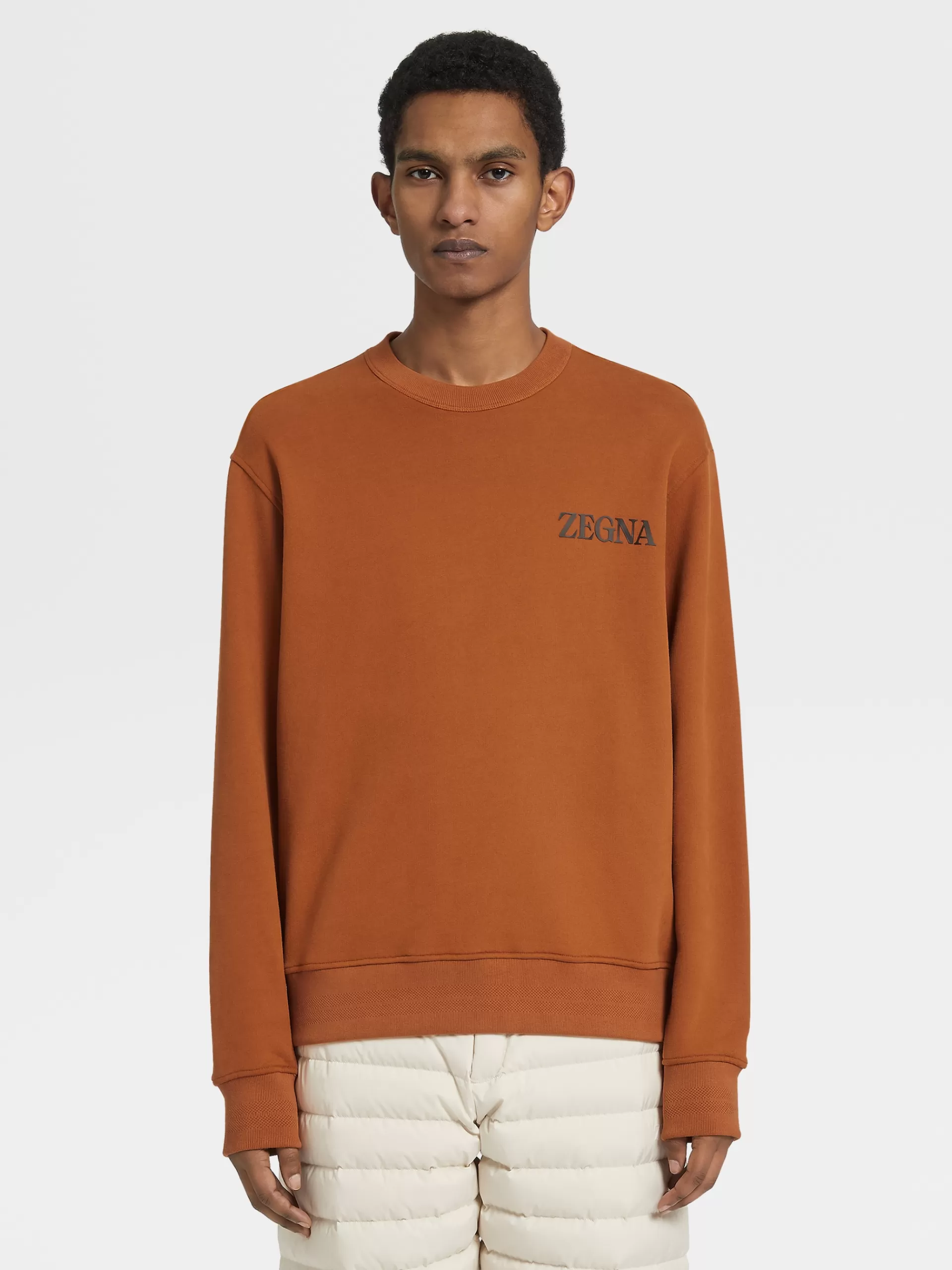 ZEGNA Sweatshirts^Sweatshirt De Gola Redonda Em Algodao #Usetheexisting™ Cor Vicunha