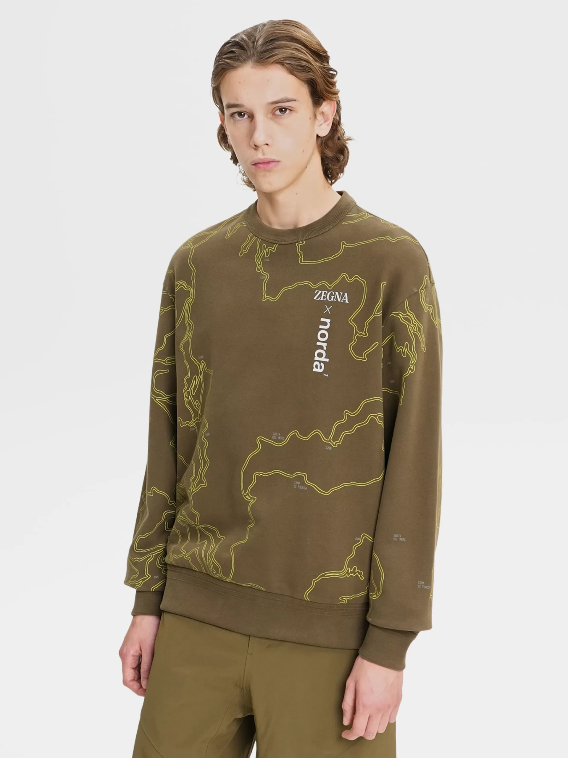 ZEGNA Sweatshirts^Sweatshirt De Gola Redonda Em Algodao #Usetheexisting™ X Norda™ Verde-Azeitona Escuro