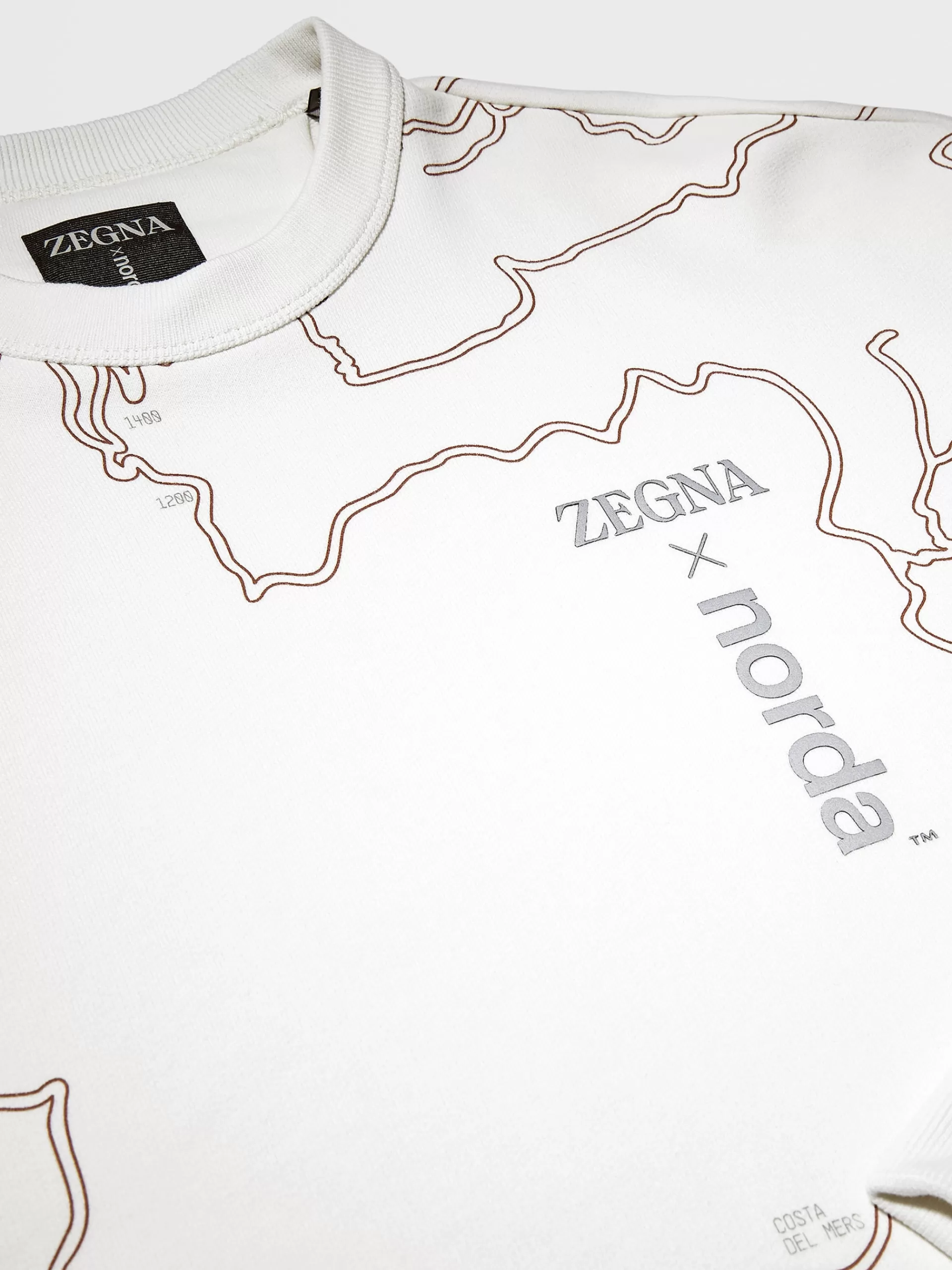ZEGNA Sweatshirts^Sweatshirt De Gola Redonda Em Algodao #Usetheexisting™ X Norda™ Branca Branco