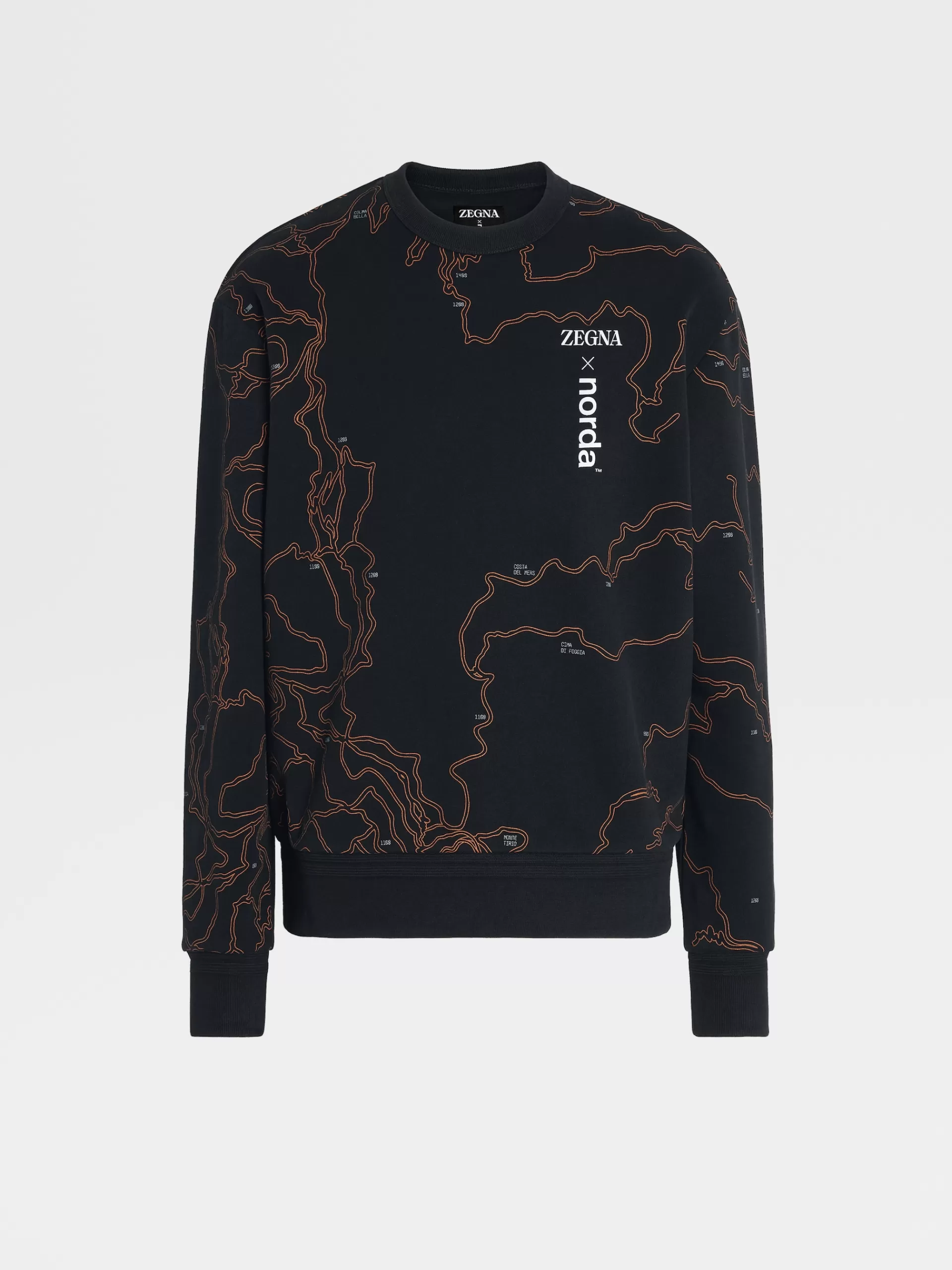 ZEGNA Sweatshirts^Sweatshirt De Gola Redonda Em Algodao #Usetheexisting™ X Norda™ Preta Preto