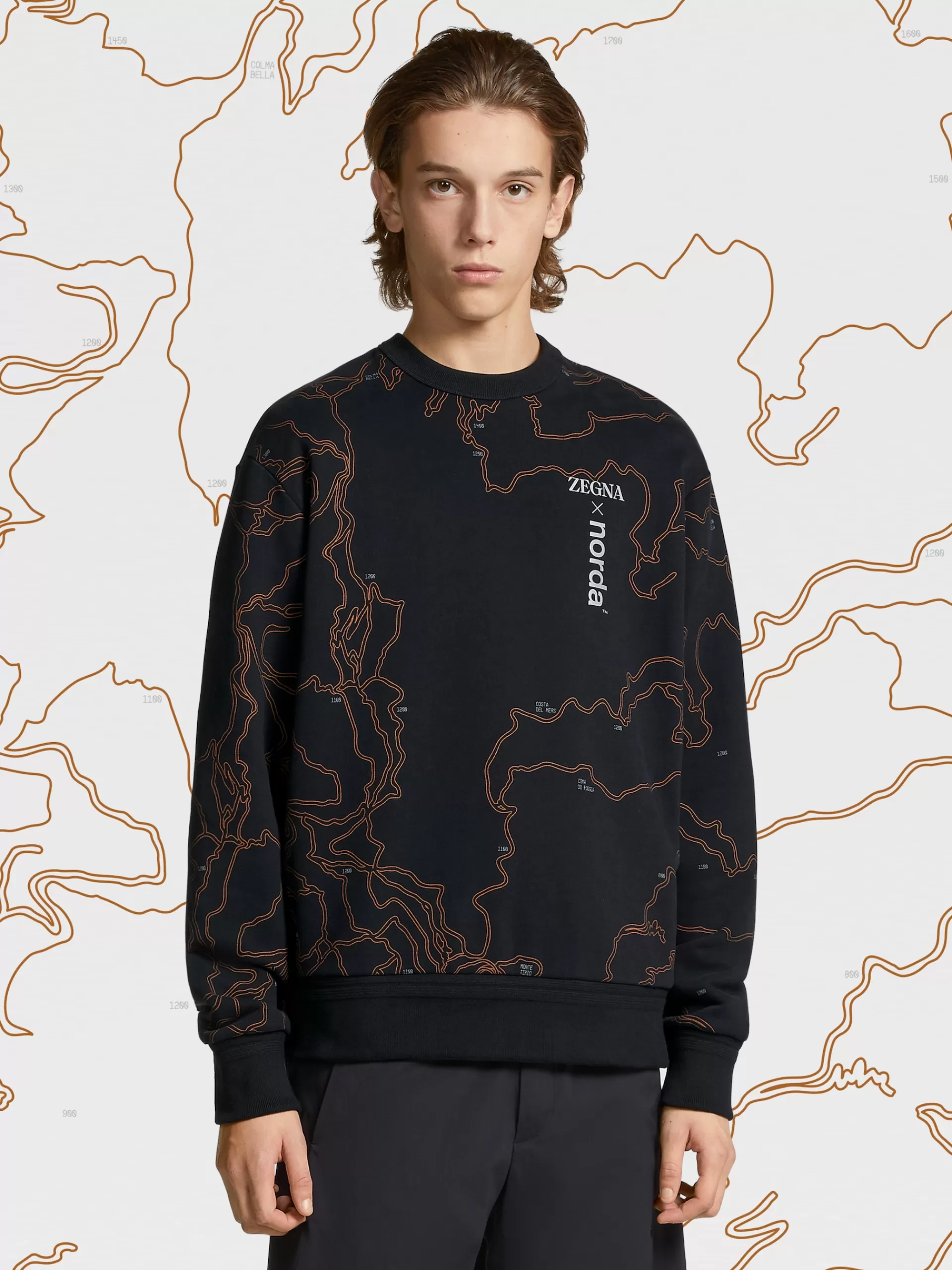 ZEGNA Sweatshirts^Sweatshirt De Gola Redonda Em Algodao #Usetheexisting™ X Norda™ Preta Preto