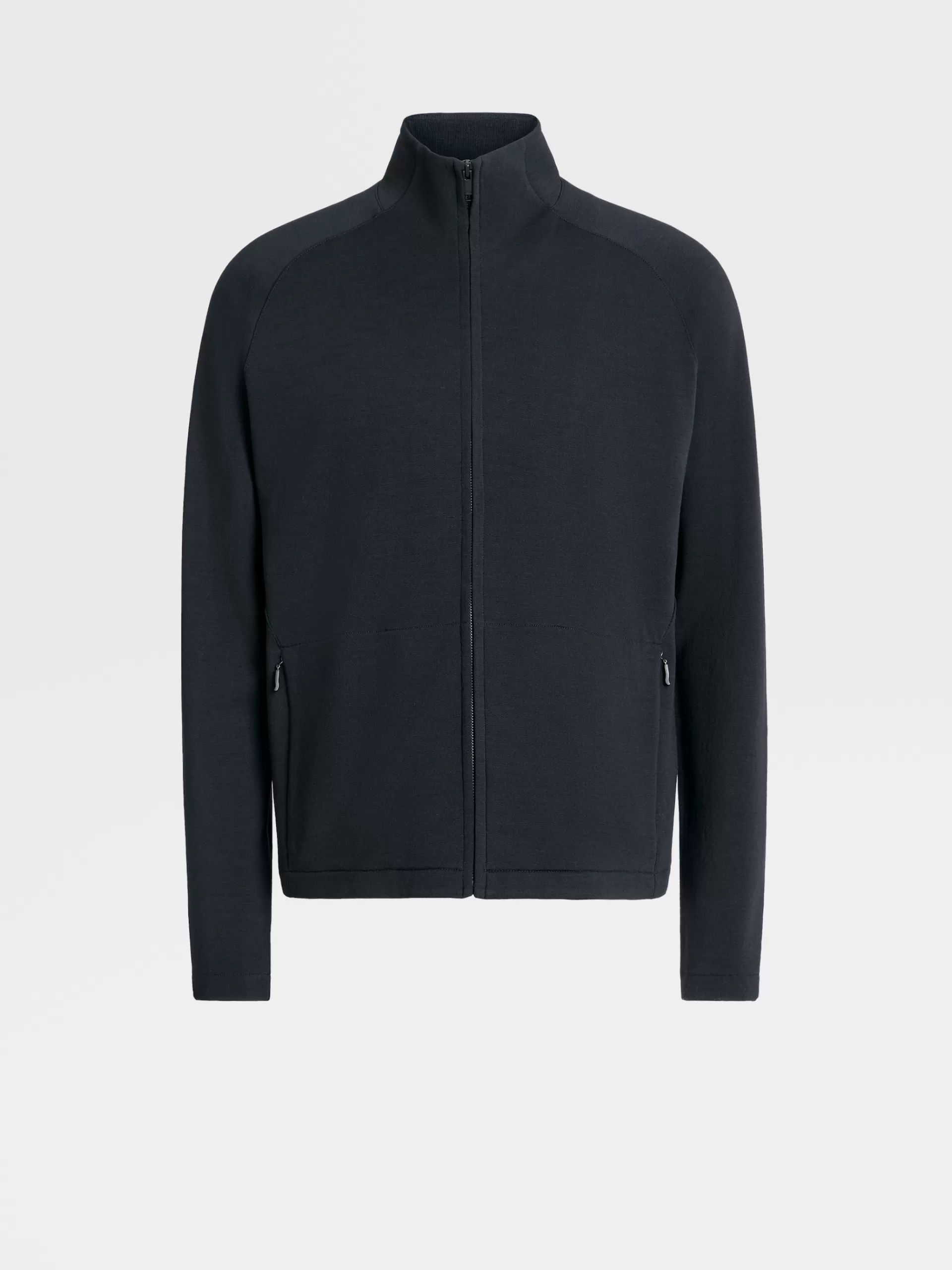 ZEGNA Sweatshirts^Sweatshirt Em La Techmerino™ Com Fecho De Correr Integral Azul-Marinho