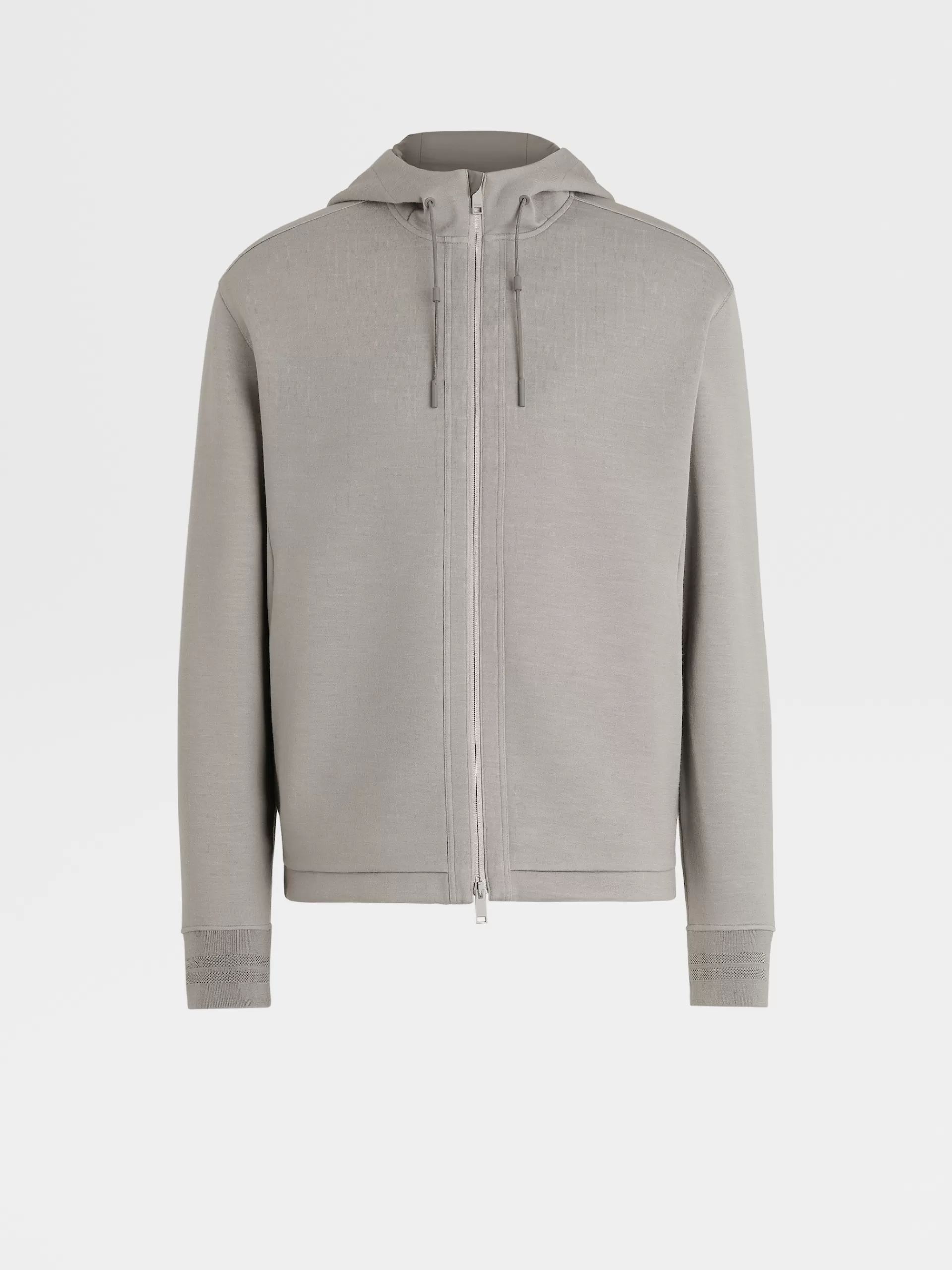 ZEGNA Sweatshirts^Sweatshirt High Performance™ Com Capuz E Fecho De Correr Integral Cinzento