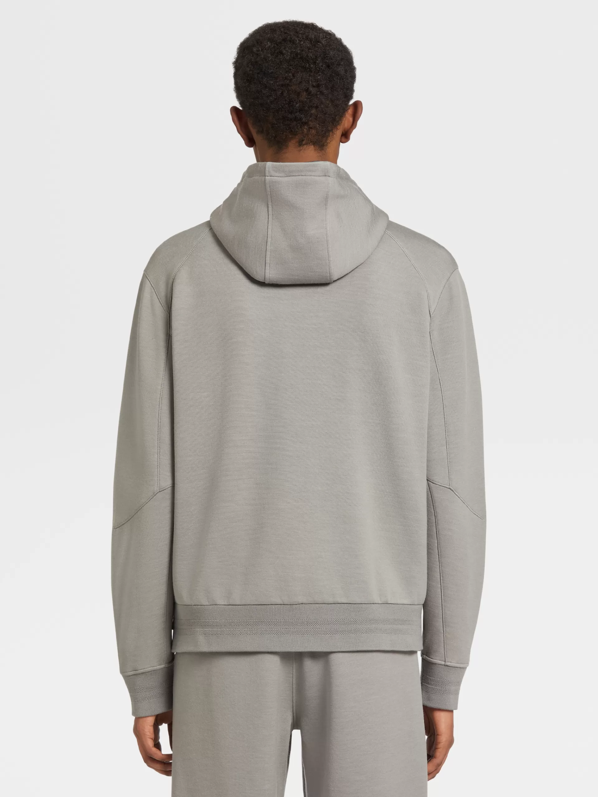 ZEGNA Roupa Desportiva^Sweatshirt High Performance™ Com Capuz E Fecho De Correr Integral Cinzento