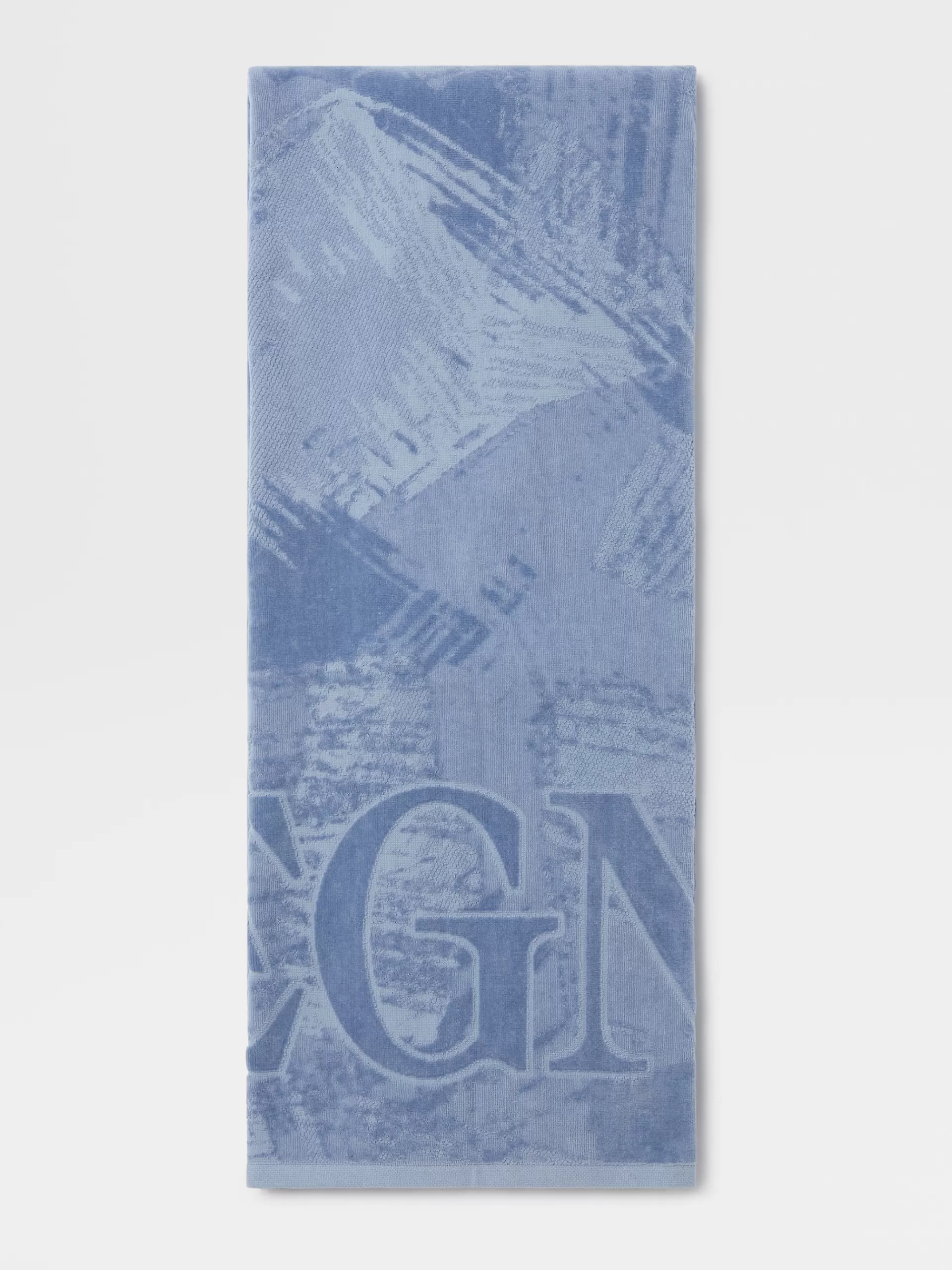 ZEGNA Moda Praia^Toalha De Praia Com Logotipo Azul