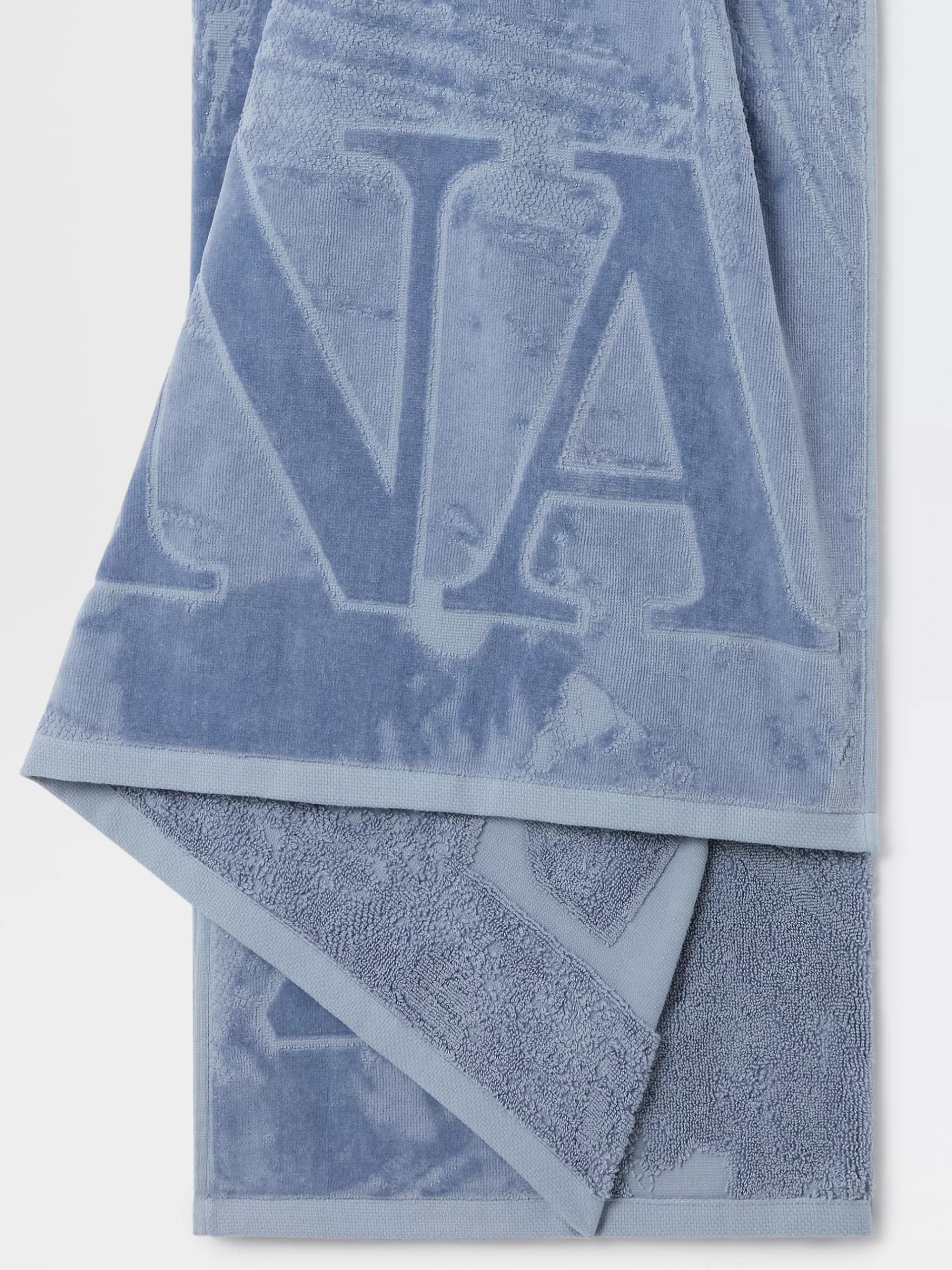 ZEGNA Moda Praia^Toalha De Praia Com Logotipo Azul