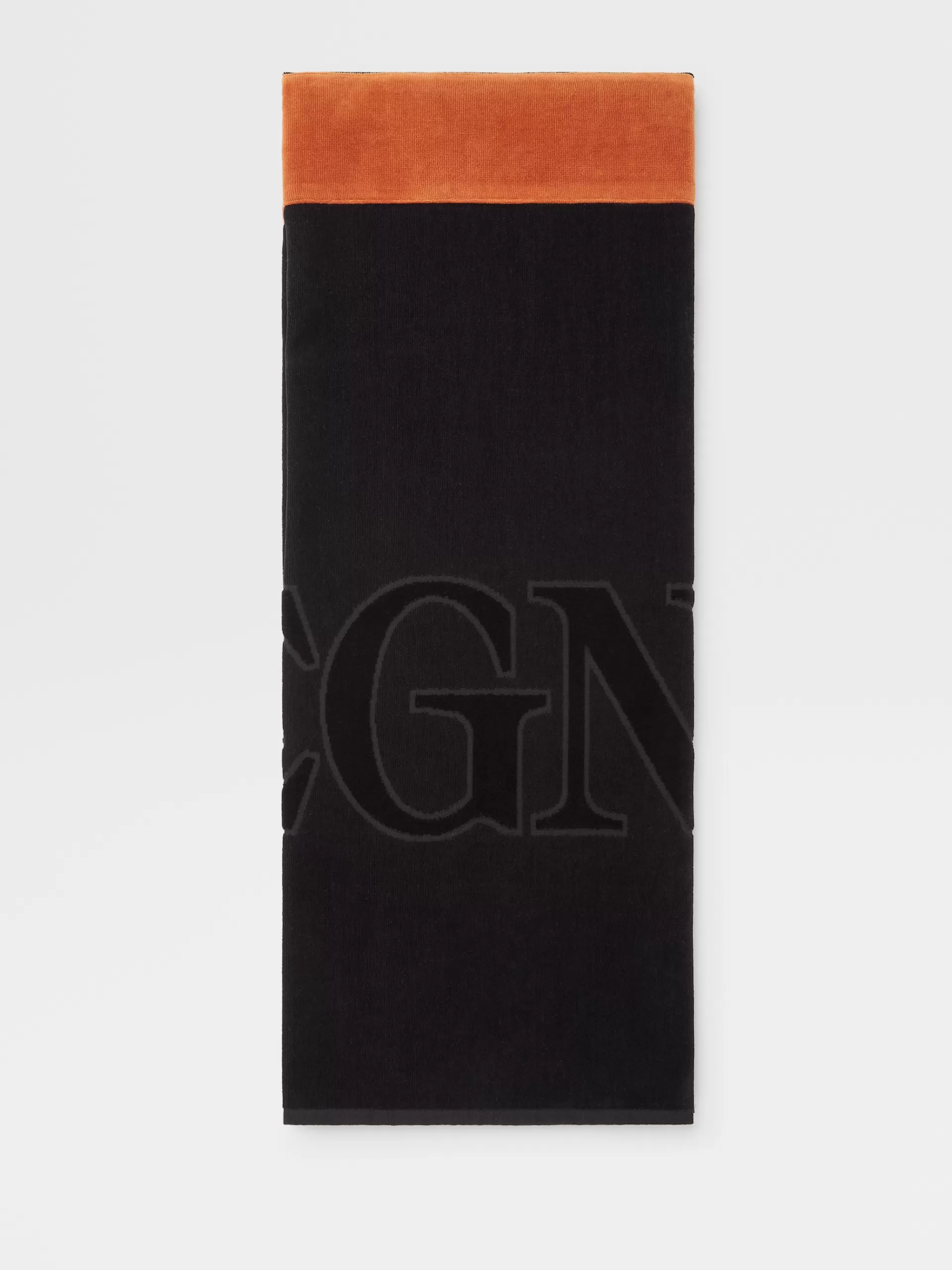 ZEGNA Moda Praia^Toalha De Praia Em Algodao Preta Preto