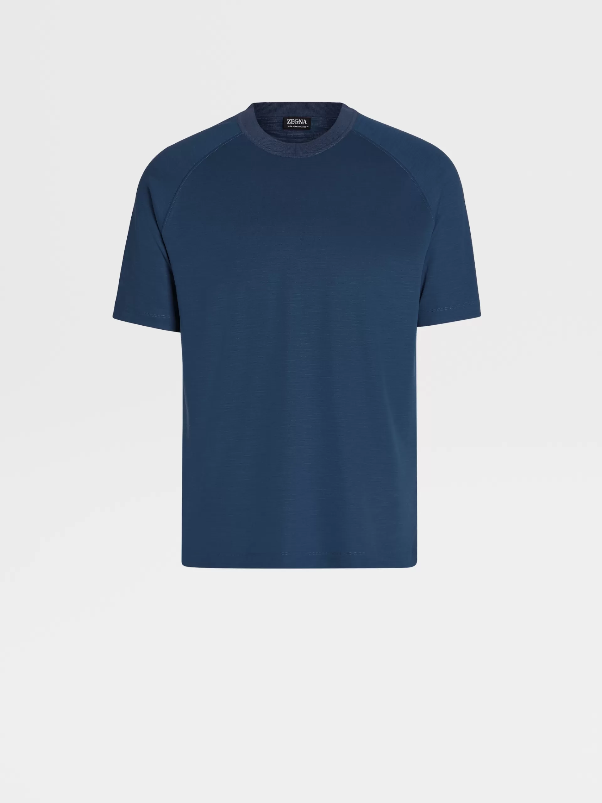 ZEGNA T-Shirts^T-Shirt Azul-Escura Em Jersei De La High Performance™ Azul-Escuro