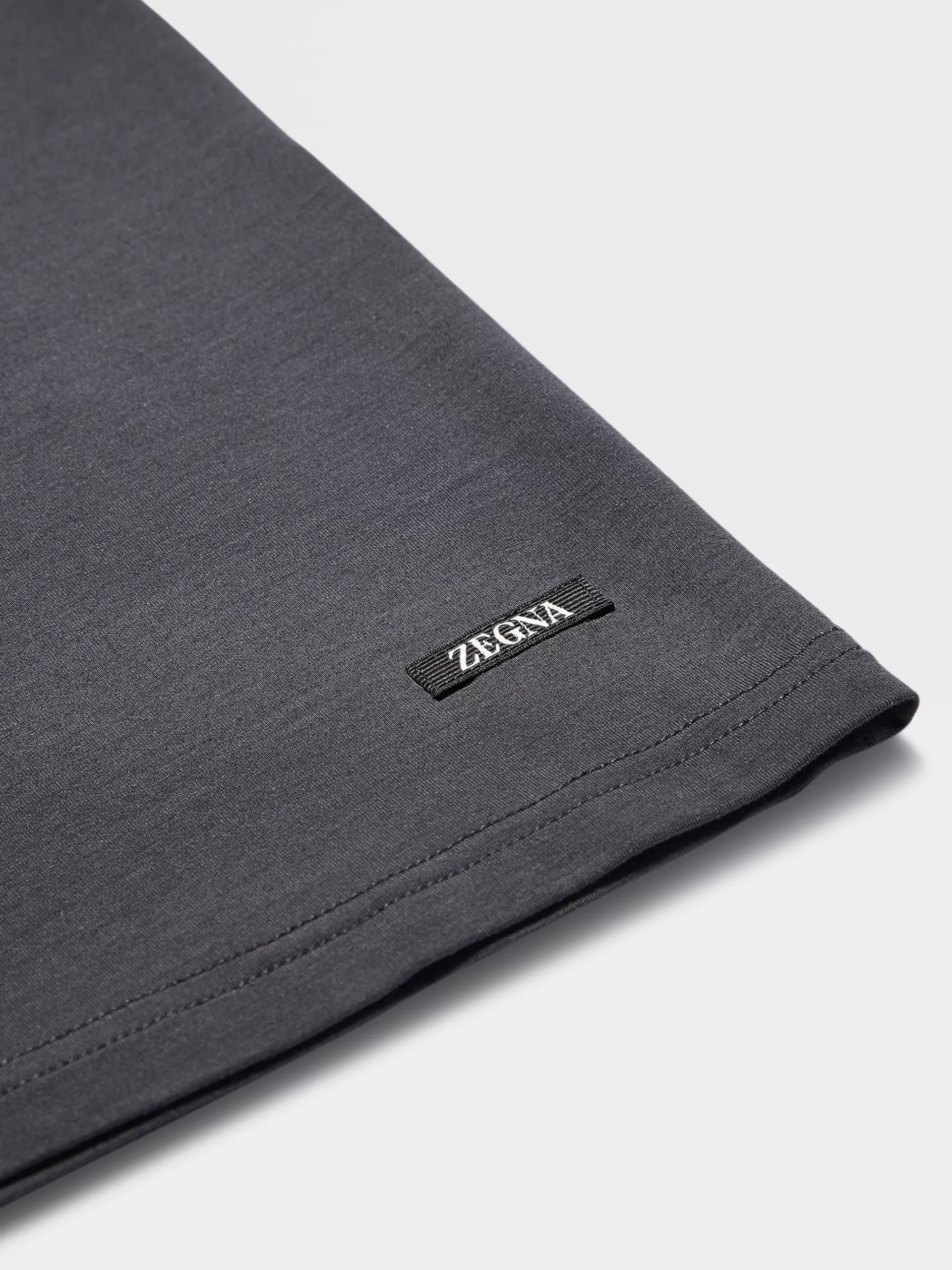 ZEGNA Roupa Interior E Meias^T-Shirt De Gola Redonda Cinzento-Escura Em Modal Elastico Cinzento-Escuro