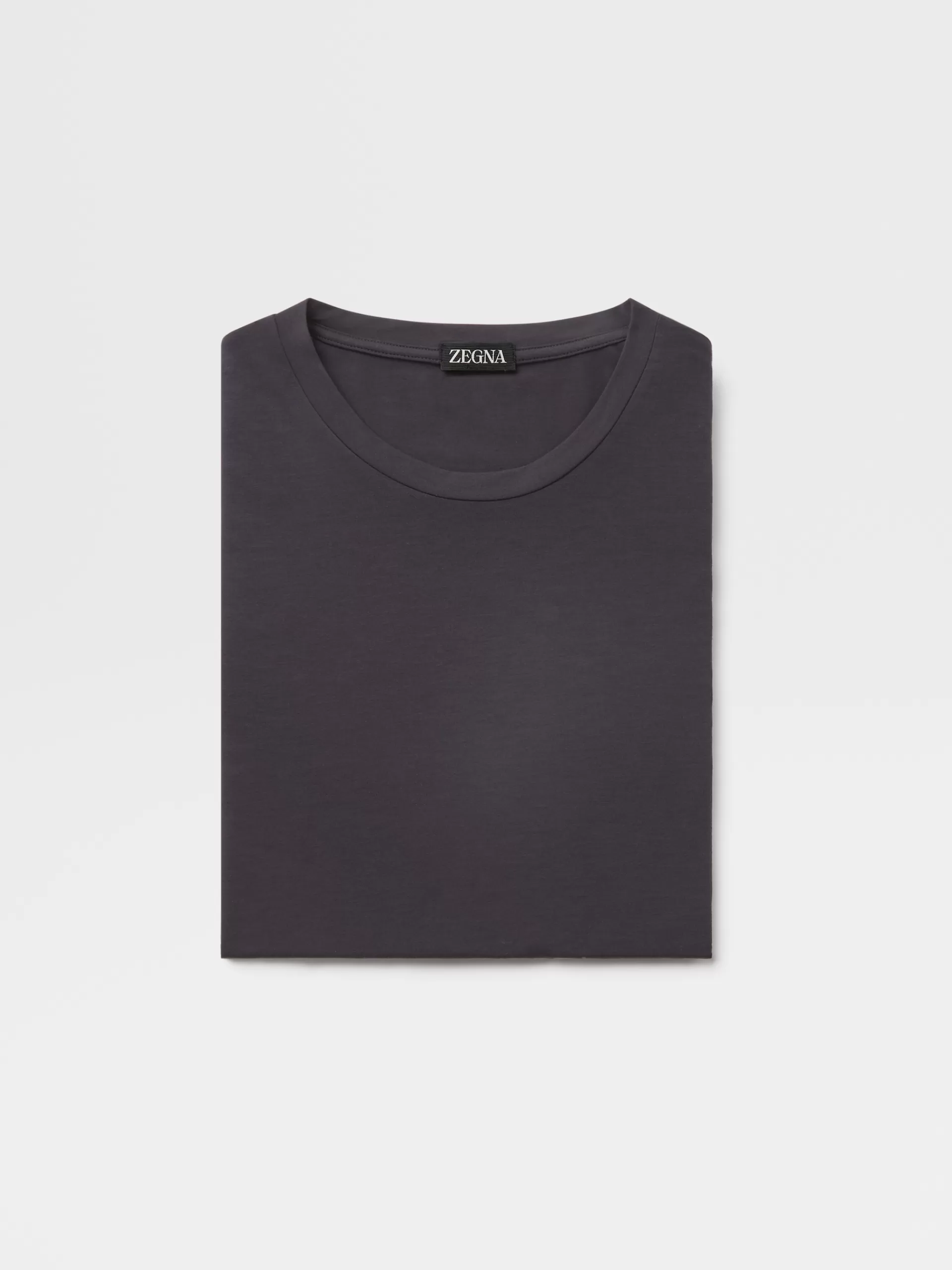 ZEGNA Roupa Interior E Meias^T-Shirt De Gola Redonda Em Modal Elastico Azul-Marinho