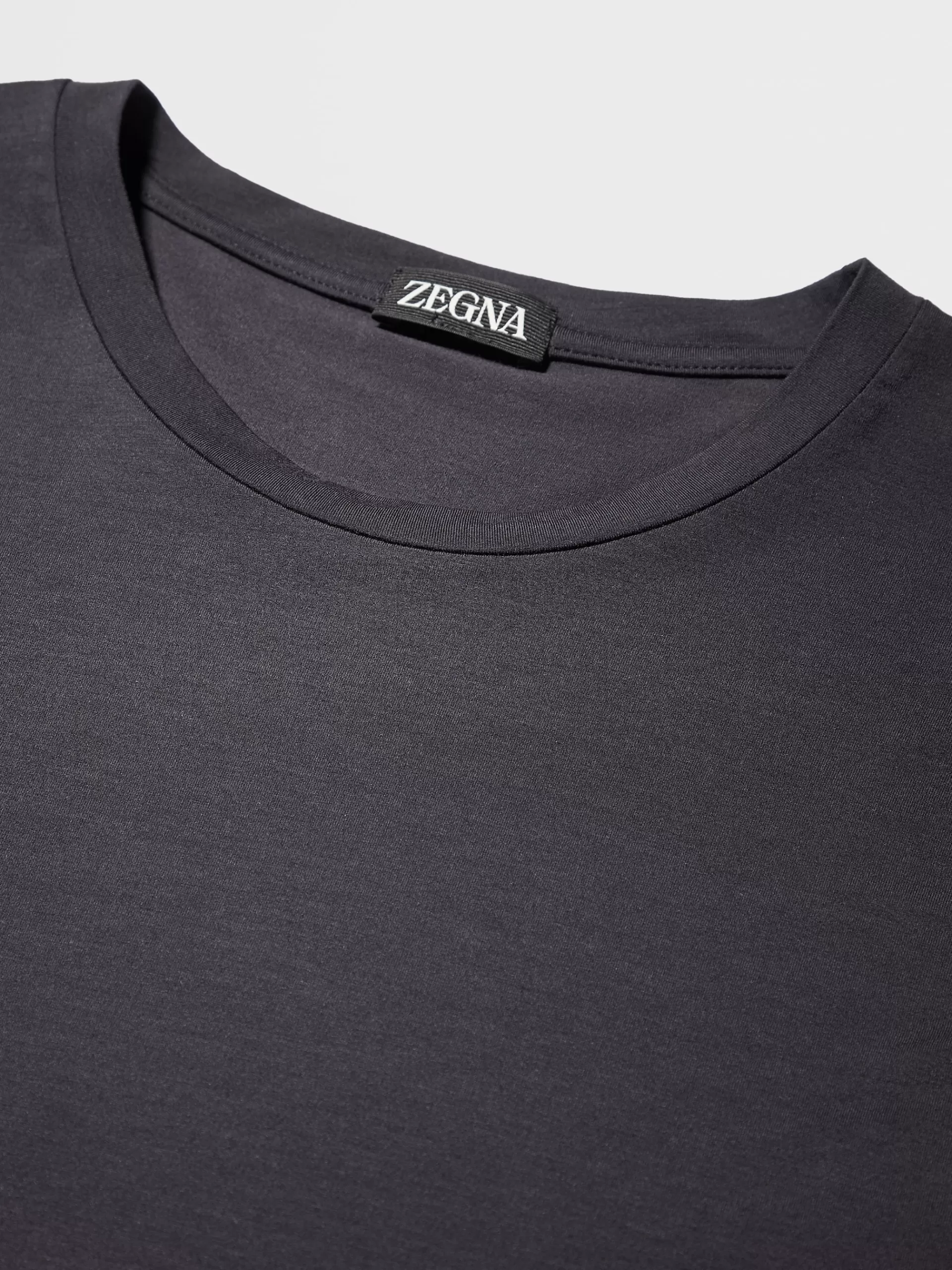 ZEGNA Roupa Interior E Meias^T-Shirt De Gola Redonda Em Modal Elastico Azul-Marinho