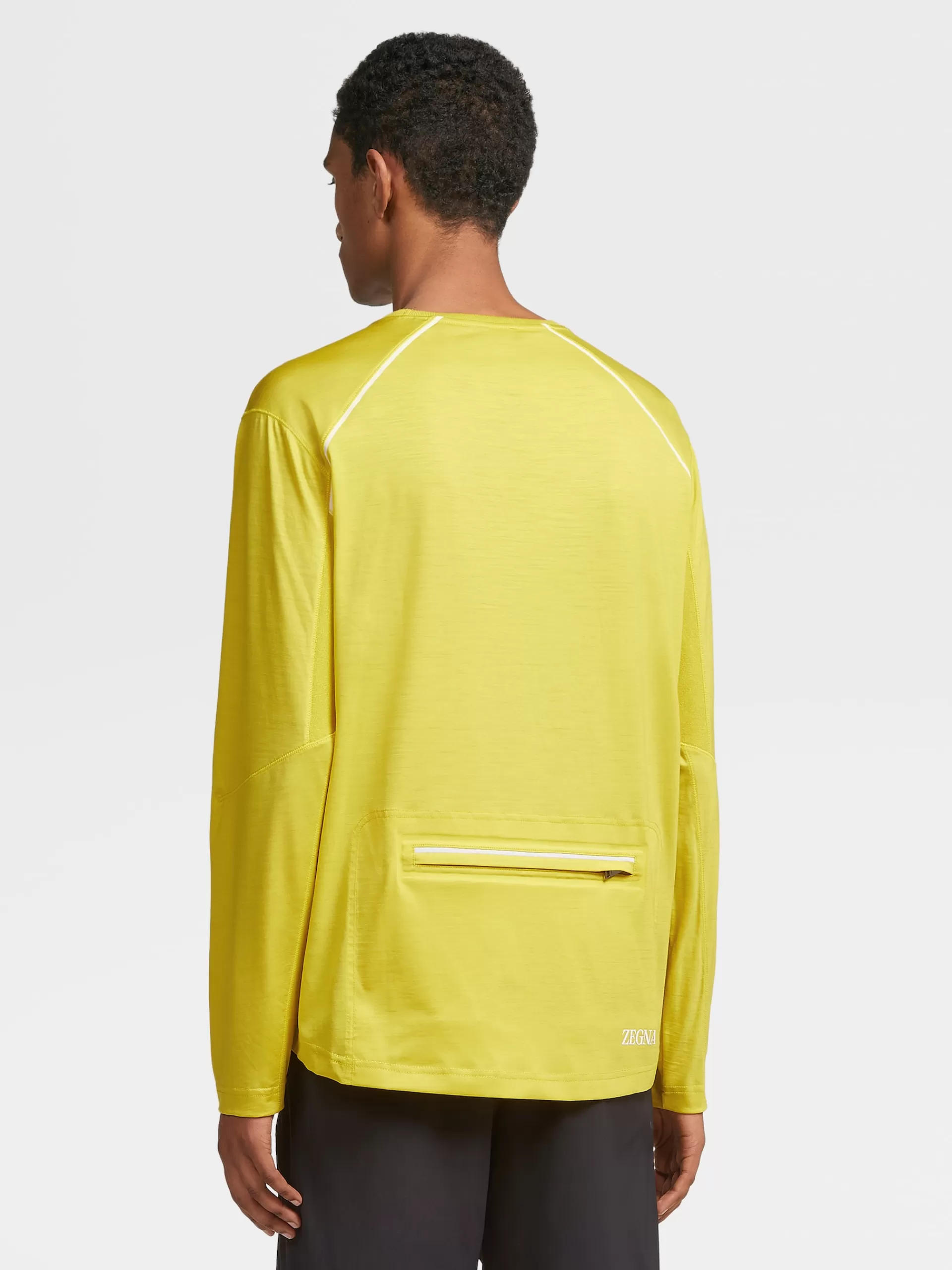 ZEGNA T-Shirts^T-Shirt De Manga Comprida Amarela Em La High Performance™ Amarelo