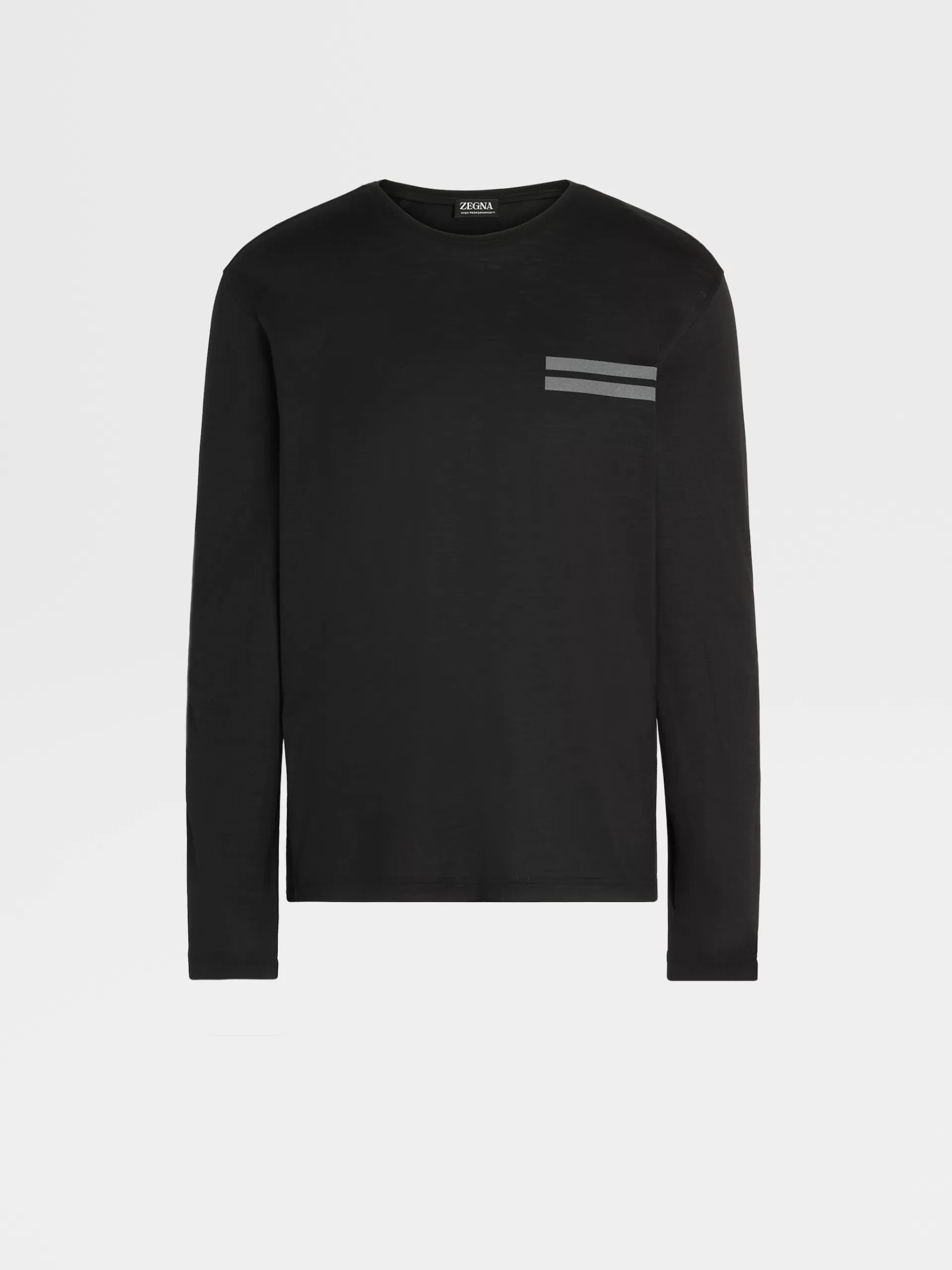 ZEGNA T-Shirts^T-Shirt De Manga Comprida Preta Em La High Performance™ Preto