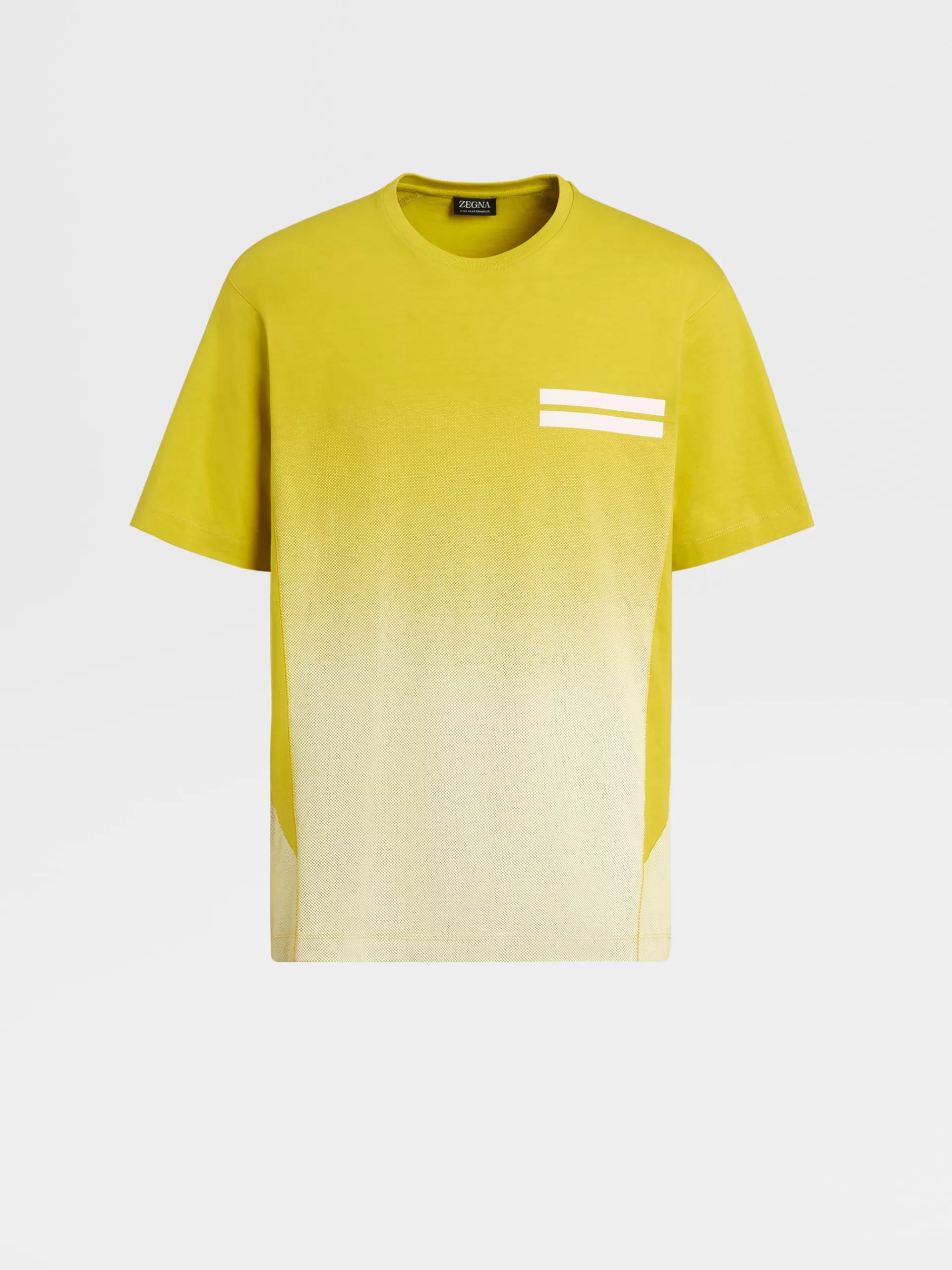 ZEGNA T-Shirts^T-Shirt De Manga Curta Amarela Em La High Performance™ Com Efeito Desbotado Amarelo