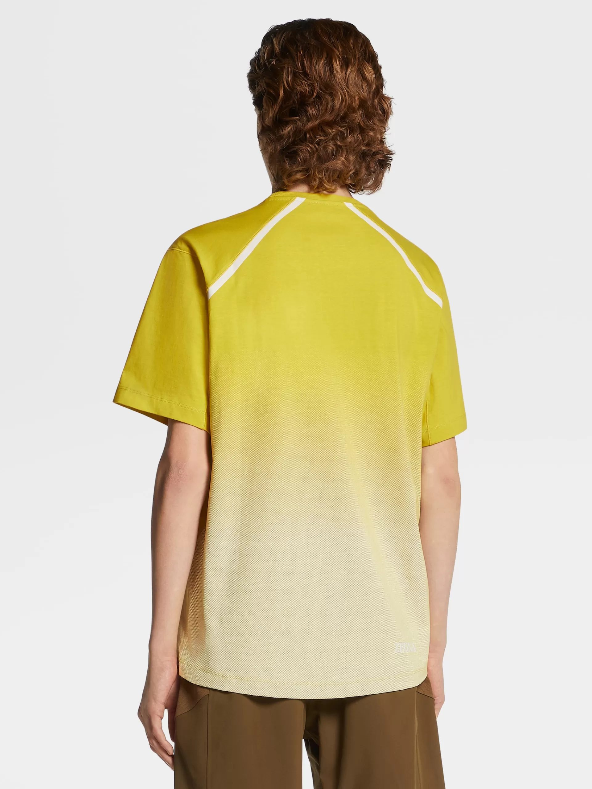 ZEGNA T-Shirts^T-Shirt De Manga Curta Amarela Em La High Performance™ Com Efeito Desbotado Amarelo