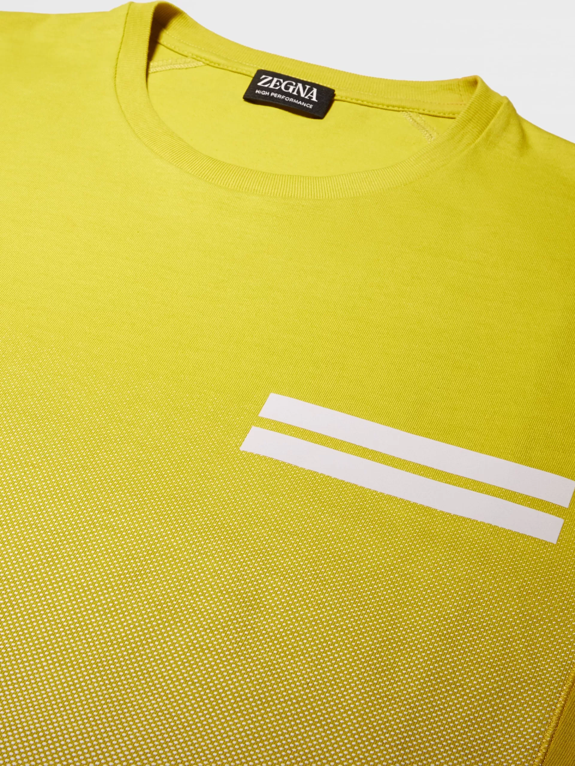 ZEGNA T-Shirts^T-Shirt De Manga Curta Amarela Em La High Performance™ Com Efeito Desbotado Amarelo