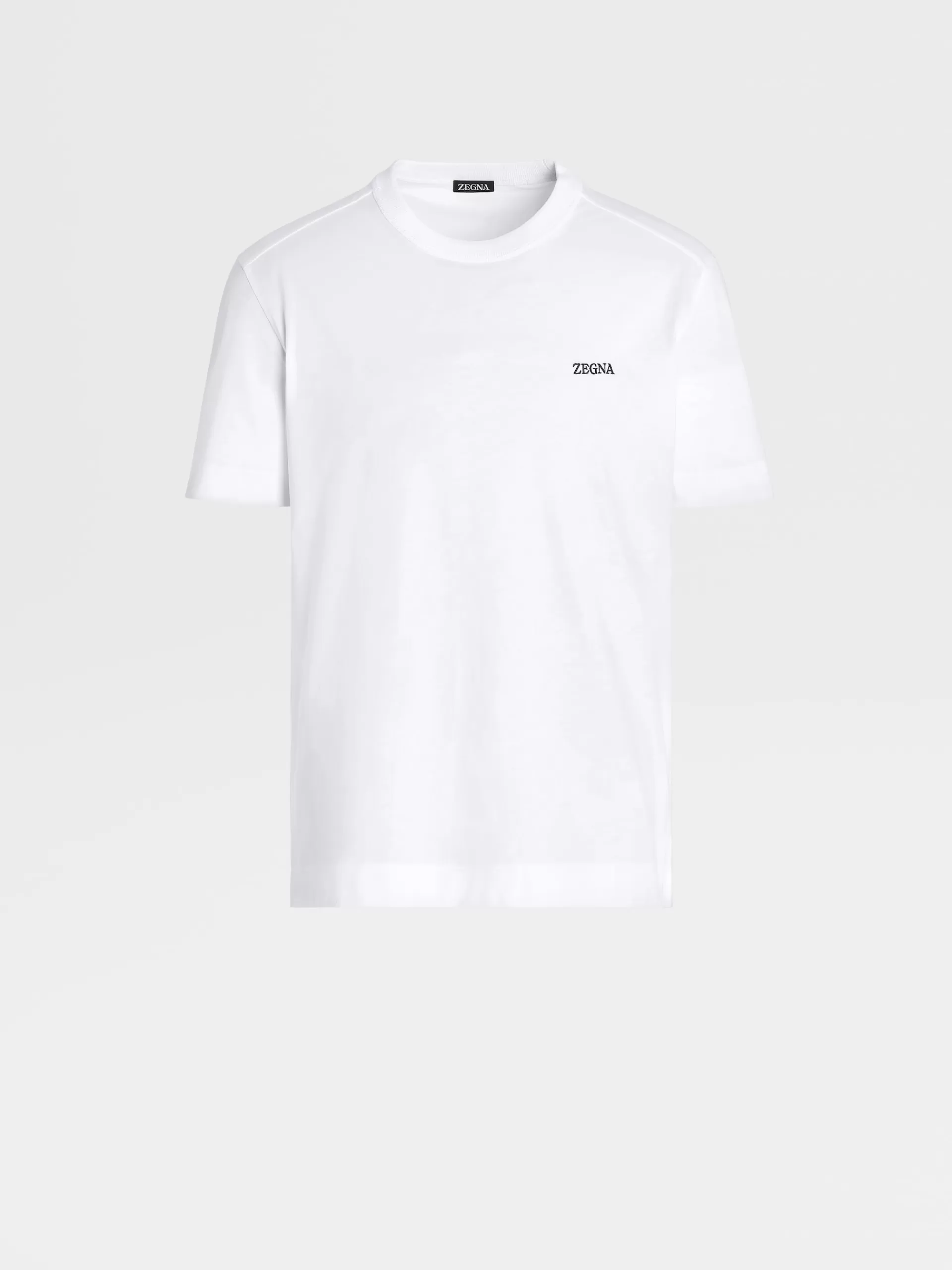 ZEGNA T-Shirts^T-Shirt De Manga Curta Branca Em Algodao Puro Branco