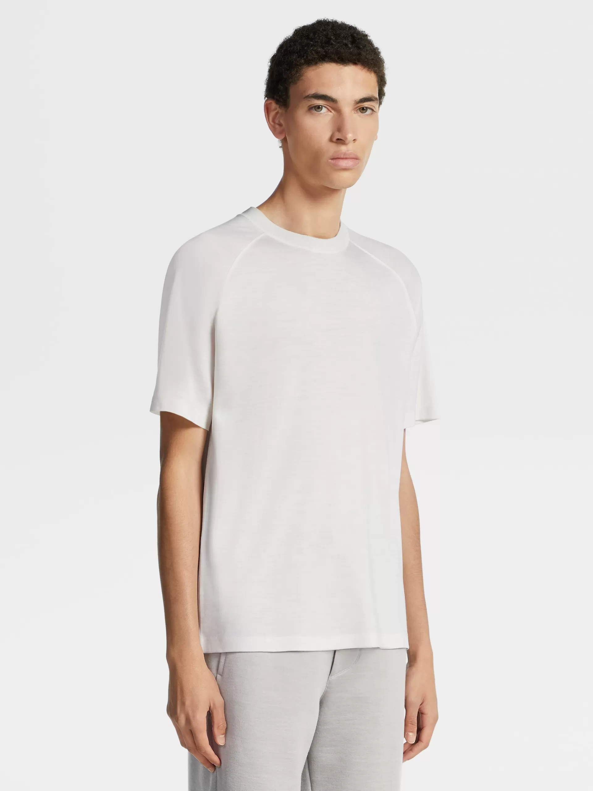 ZEGNA T-Shirts^T-Shirt De Manga Curta Branca Em La High Performance™ Branco