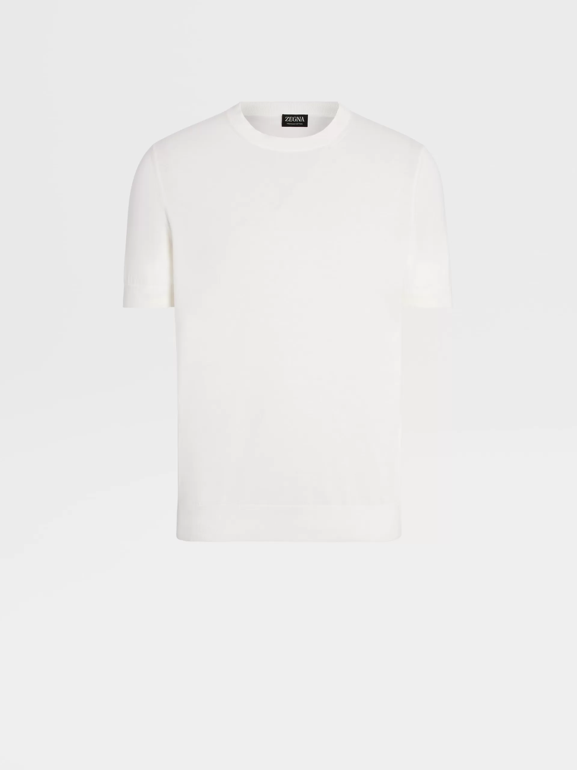 ZEGNA T-Shirts^T-Shirt De Manga Curta Branca Em Malha Premium Cotton Branco