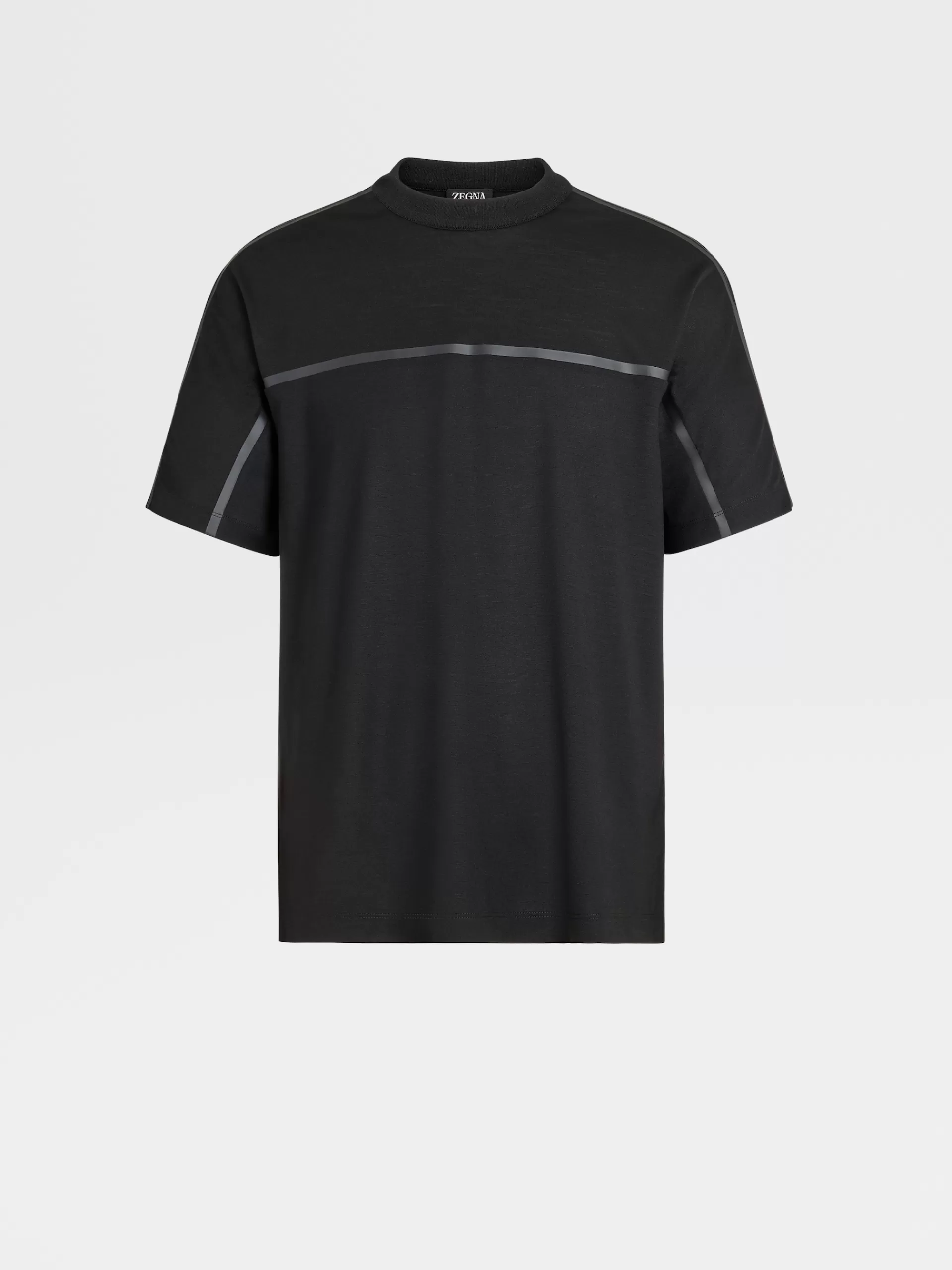 ZEGNA T-Shirts^T-Shirt De Manga Curta De La Techmerino™ Preta Preto