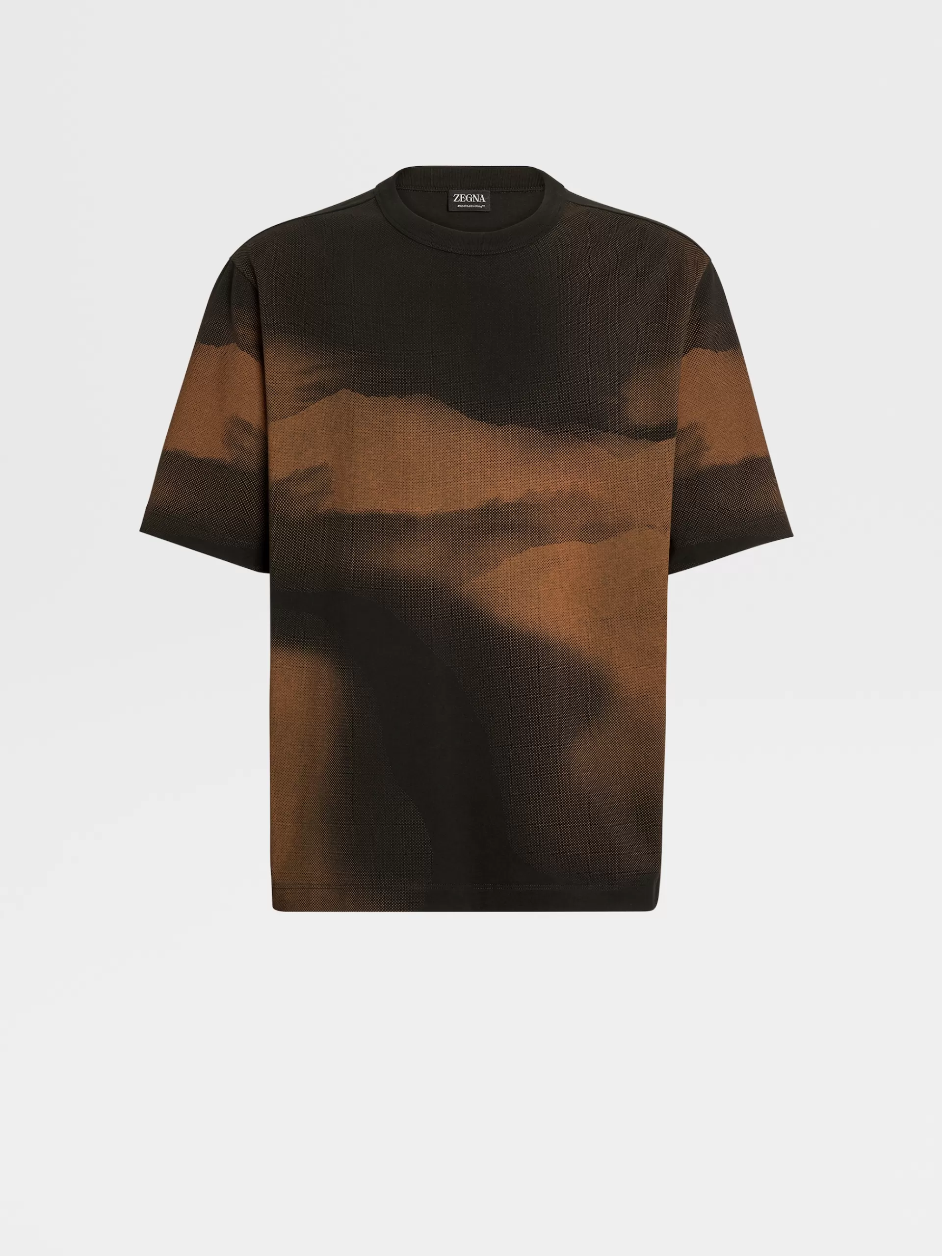 ZEGNA T-Shirts^T-Shirt De Manga Curta Em Algodao Estampado #Usetheexisting™ Em Preto Esbatido E Vicunha Preto/Vicunha