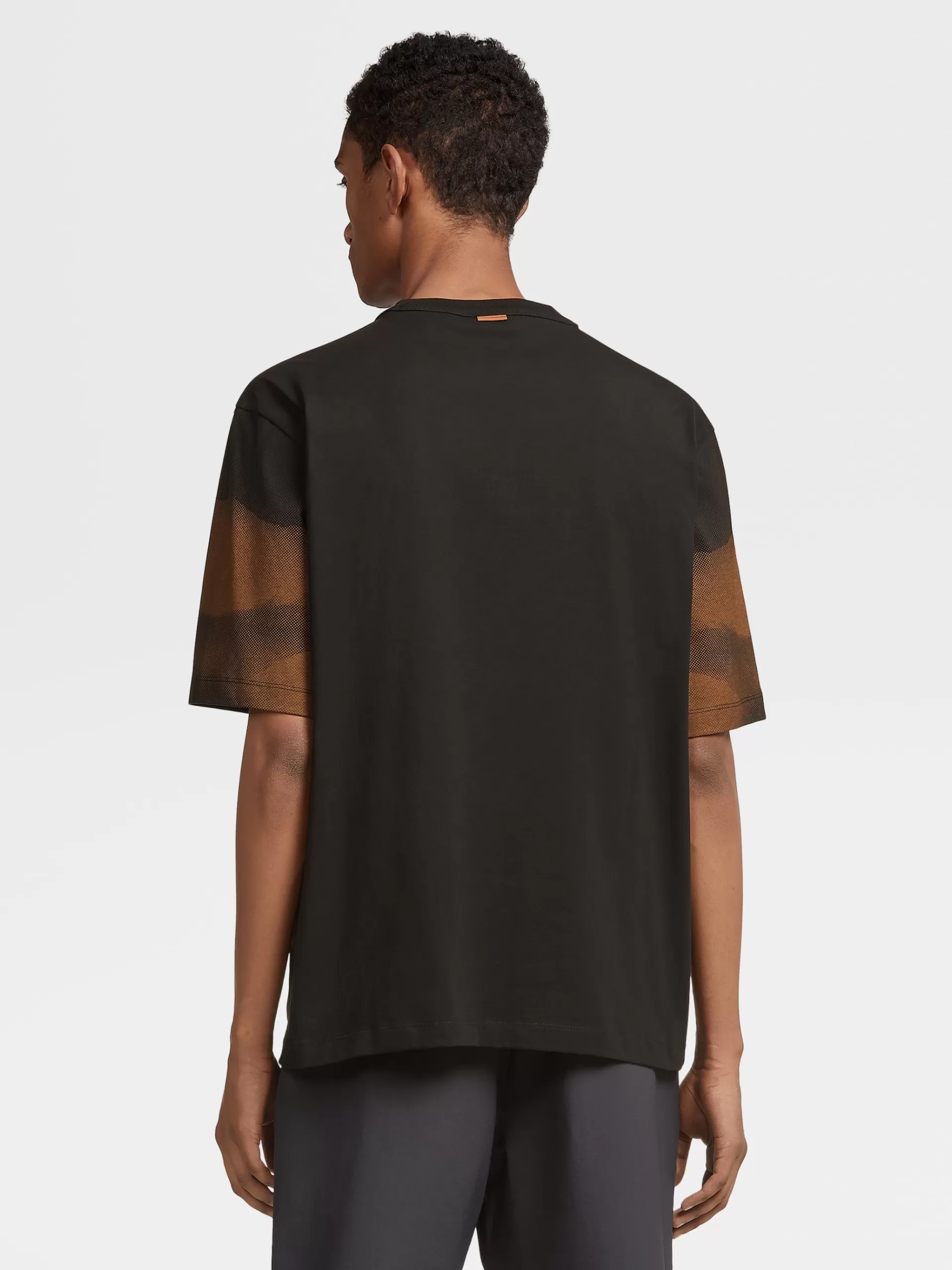 ZEGNA T-Shirts^T-Shirt De Manga Curta Em Algodao Estampado #Usetheexisting™ Em Preto Esbatido E Vicunha Preto/Vicunha