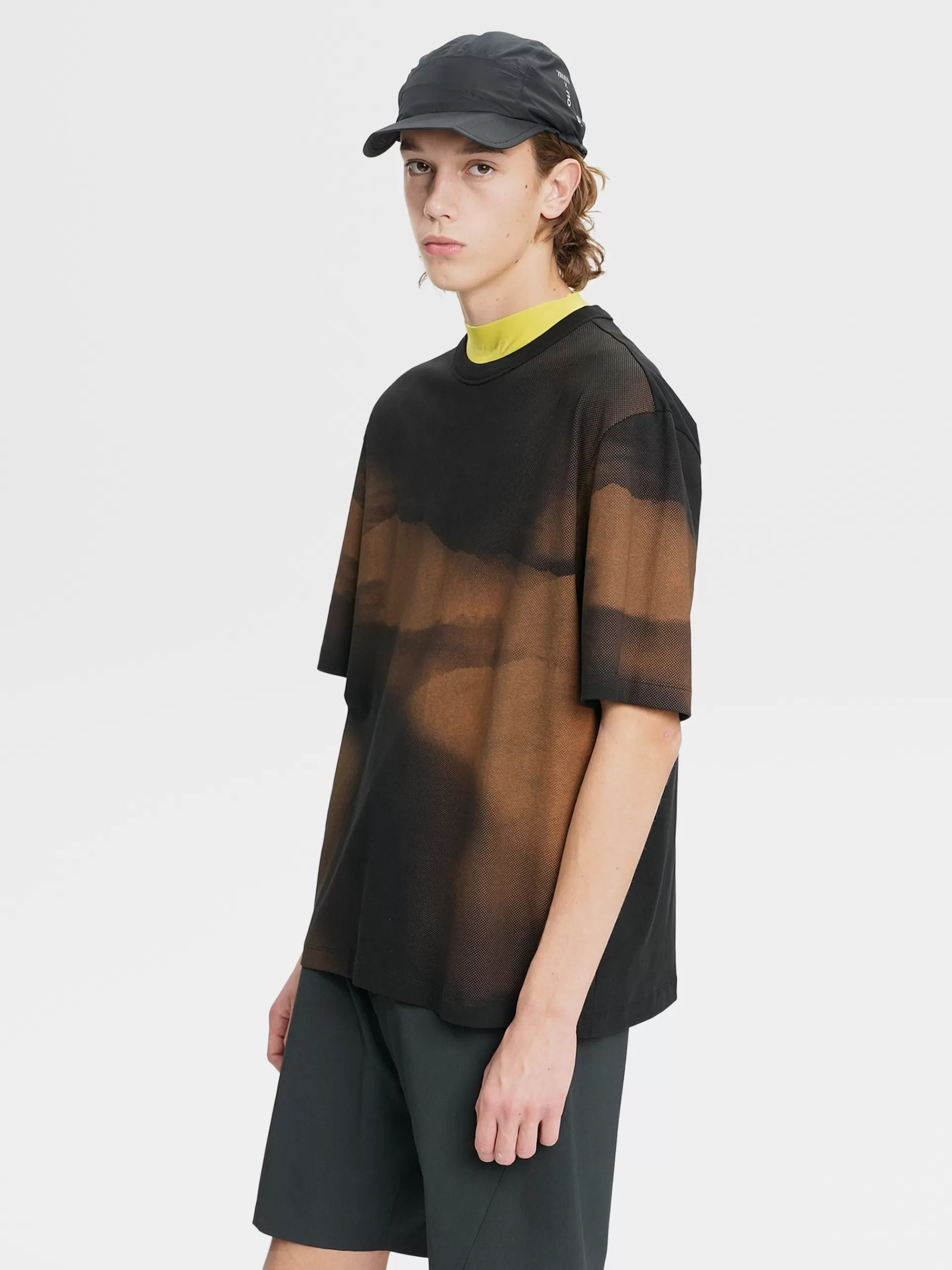 ZEGNA T-Shirts^T-Shirt De Manga Curta Em Algodao Estampado #Usetheexisting™ Em Preto Esbatido E Vicunha Preto/Vicunha