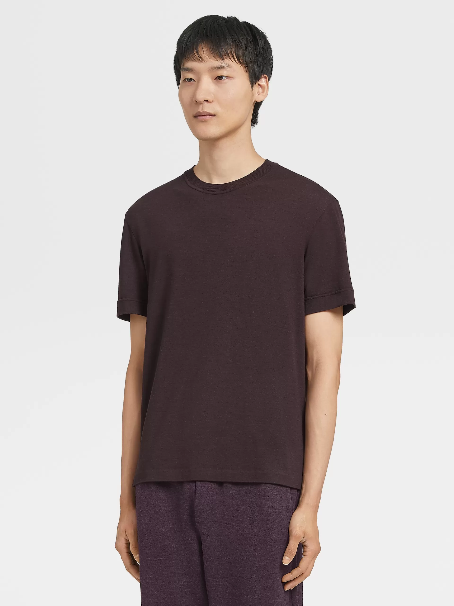 ZEGNA T-Shirts^T-Shirt De Manga Curta Em La 12Milmil12 Bordo Mesclado