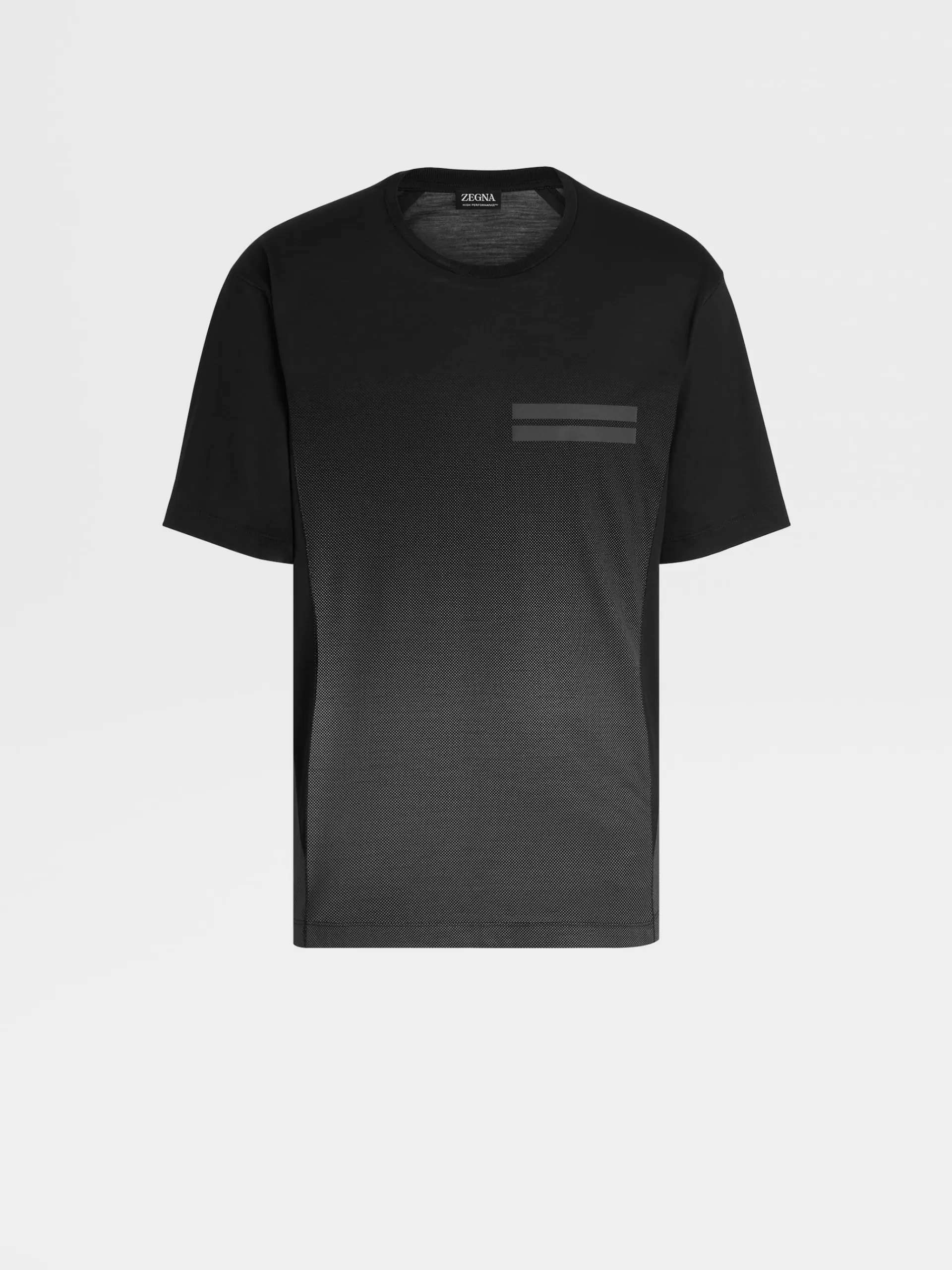 ZEGNA T-Shirts^T-Shirt De Manga Curta Preta Em La High Performance™ Com Efeito Desbotado Preto