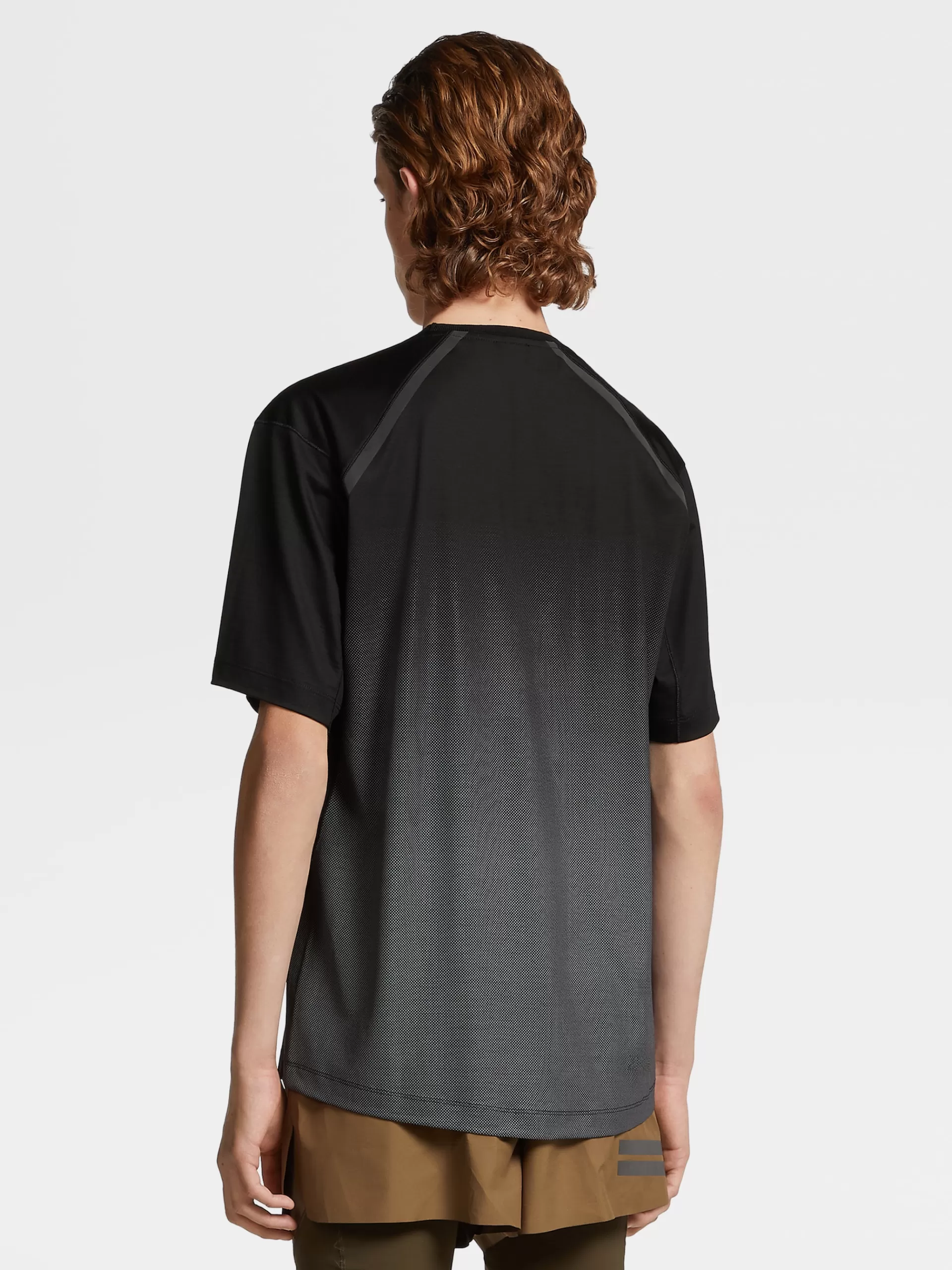 ZEGNA T-Shirts^T-Shirt De Manga Curta Preta Em La High Performance™ Com Efeito Desbotado Preto