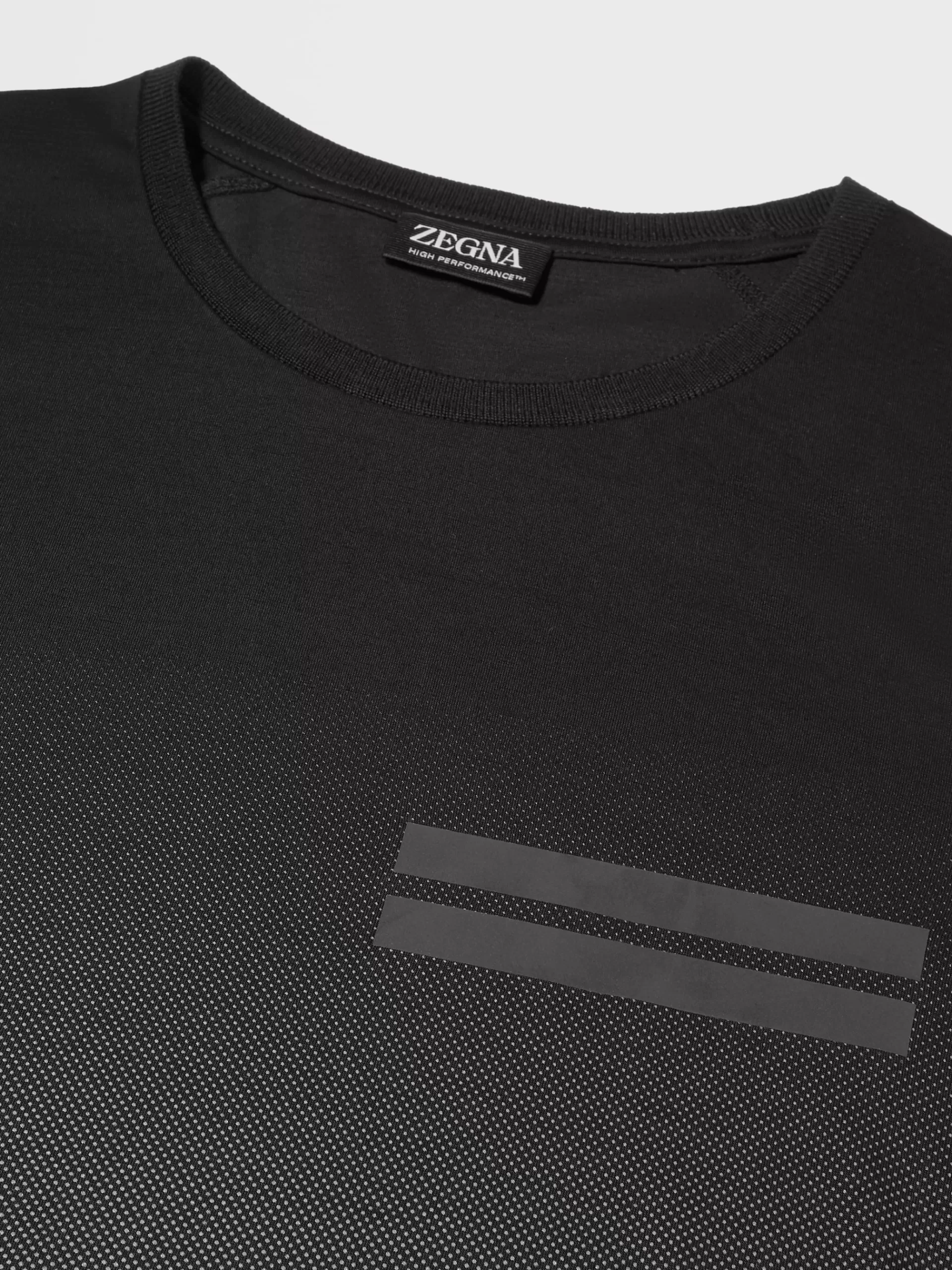 ZEGNA T-Shirts^T-Shirt De Manga Curta Preta Em La High Performance™ Com Efeito Desbotado Preto