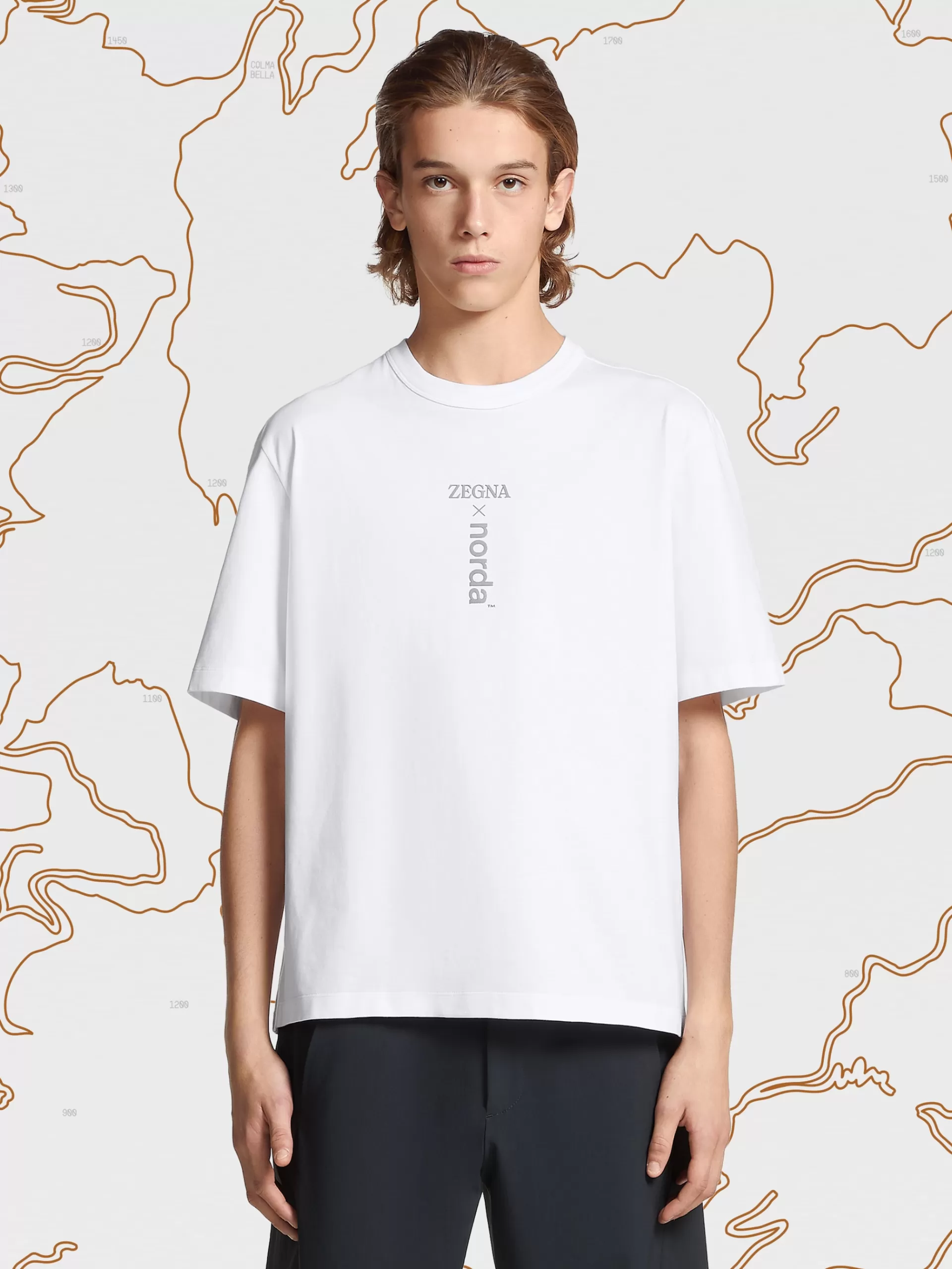 ZEGNA T-Shirts^T-Shirt De Manga Curta X Norda™ Branca Em Algodao #Usetheexisting™ Estampado Branco