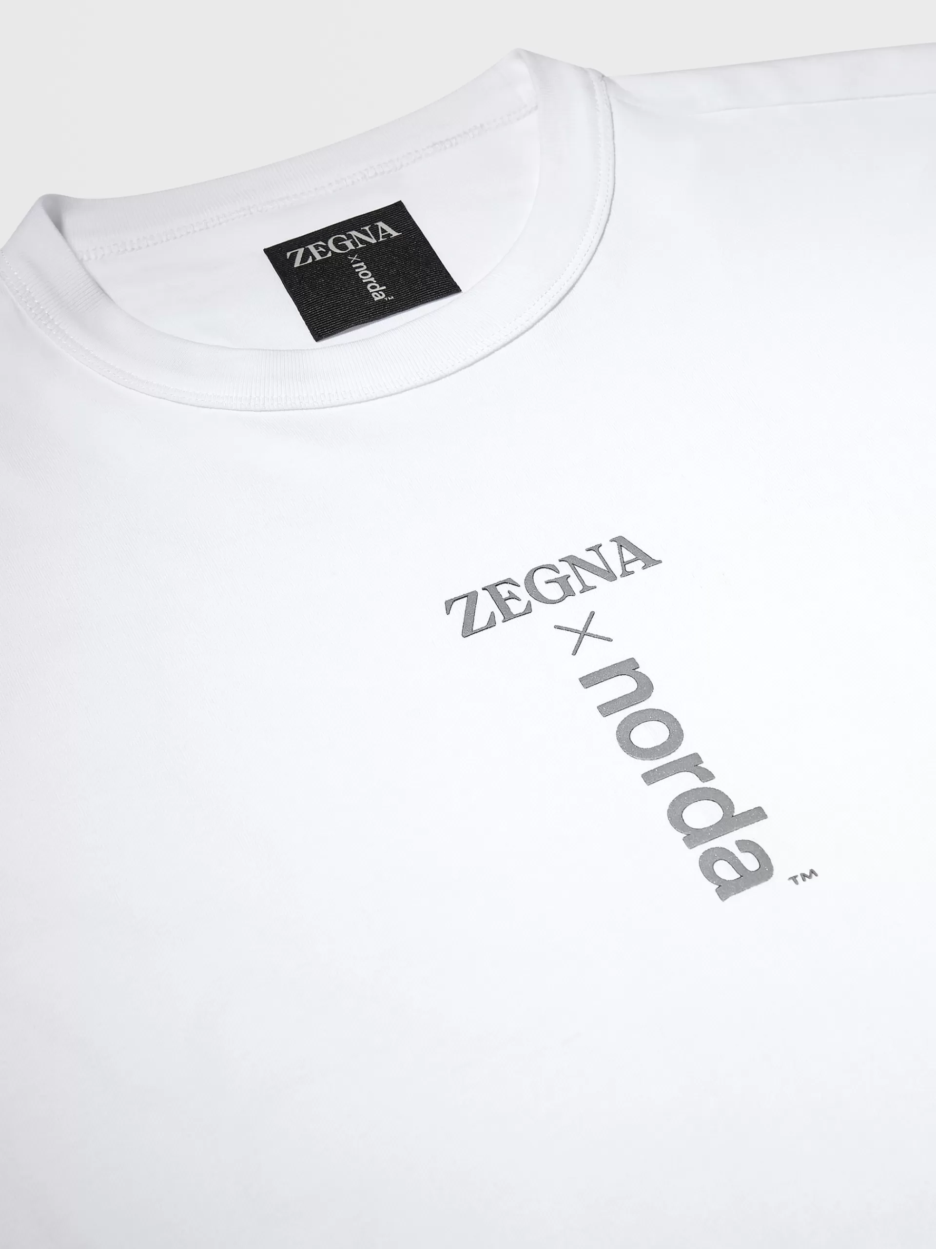 ZEGNA T-Shirts^T-Shirt De Manga Curta X Norda™ Branca Em Algodao #Usetheexisting™ Estampado Branco