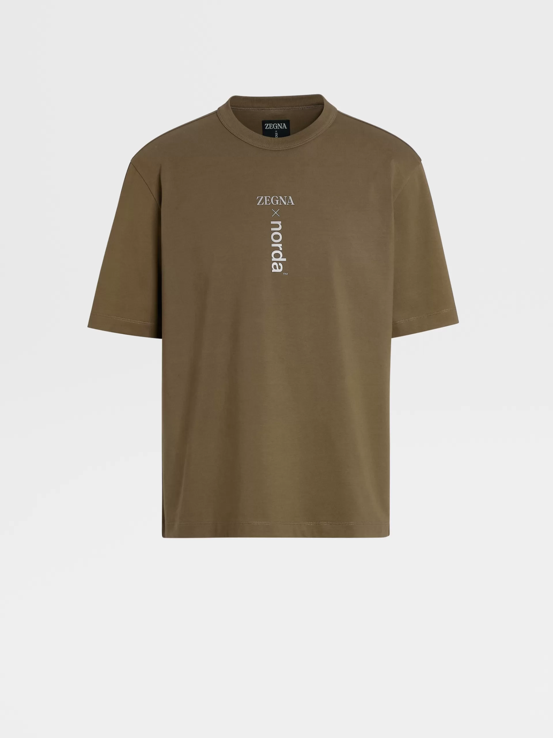 ZEGNA T-Shirts^T-Shirt De Manga Curta X Norda™ Em Algodao #Usetheexisting™ Estampado Verde-Azeitona