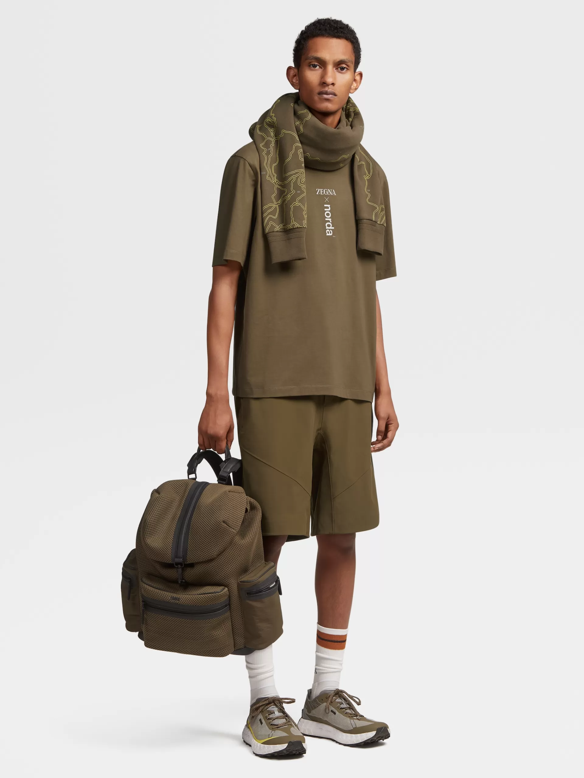 ZEGNA T-Shirts^T-Shirt De Manga Curta X Norda™ Em Algodao #Usetheexisting™ Estampado Verde-Azeitona