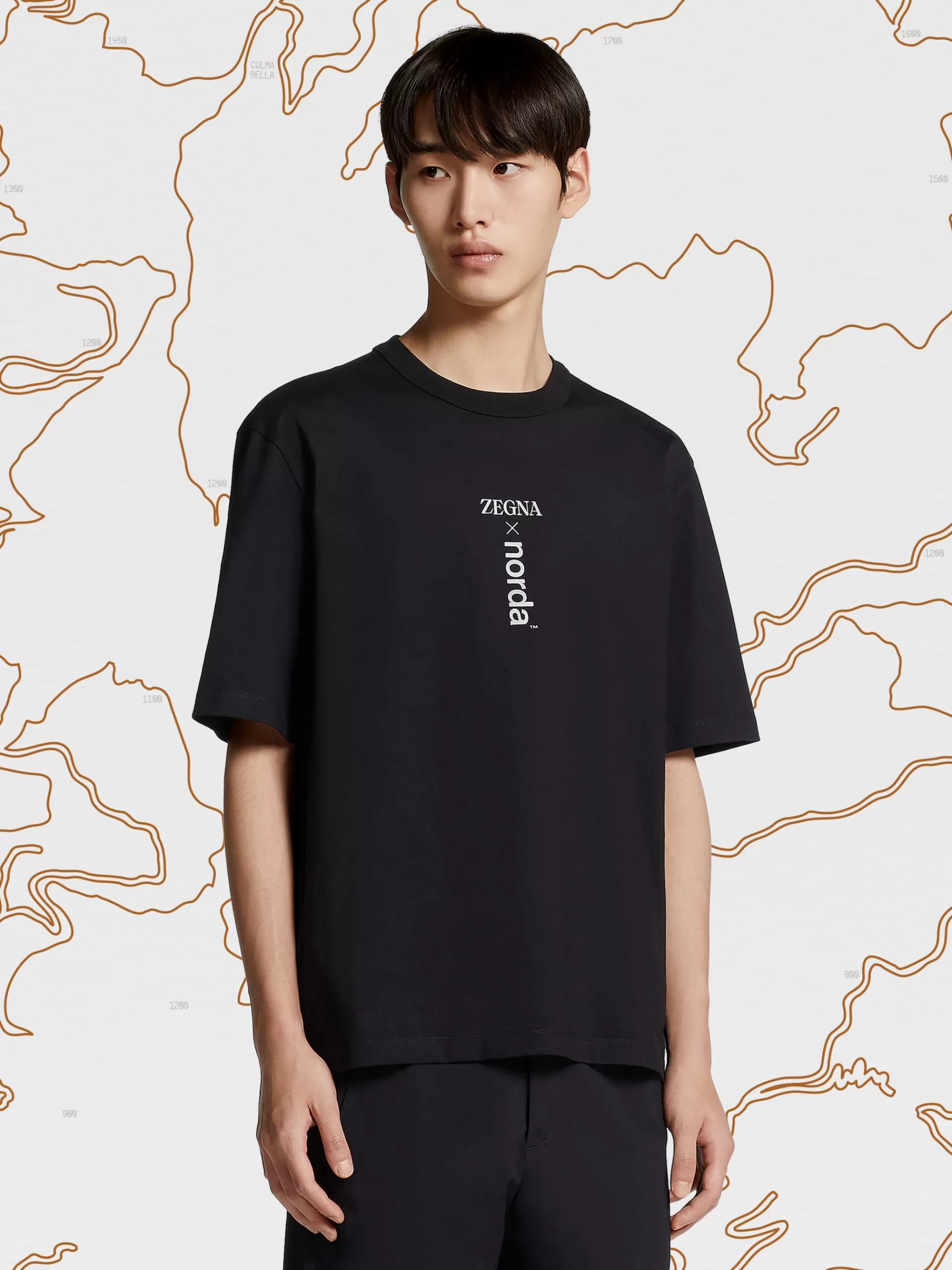 ZEGNA T-Shirts^T-Shirt De Manga Curta X Norda™ Preta Em Algodao #Usetheexisting™ Estampado Preto