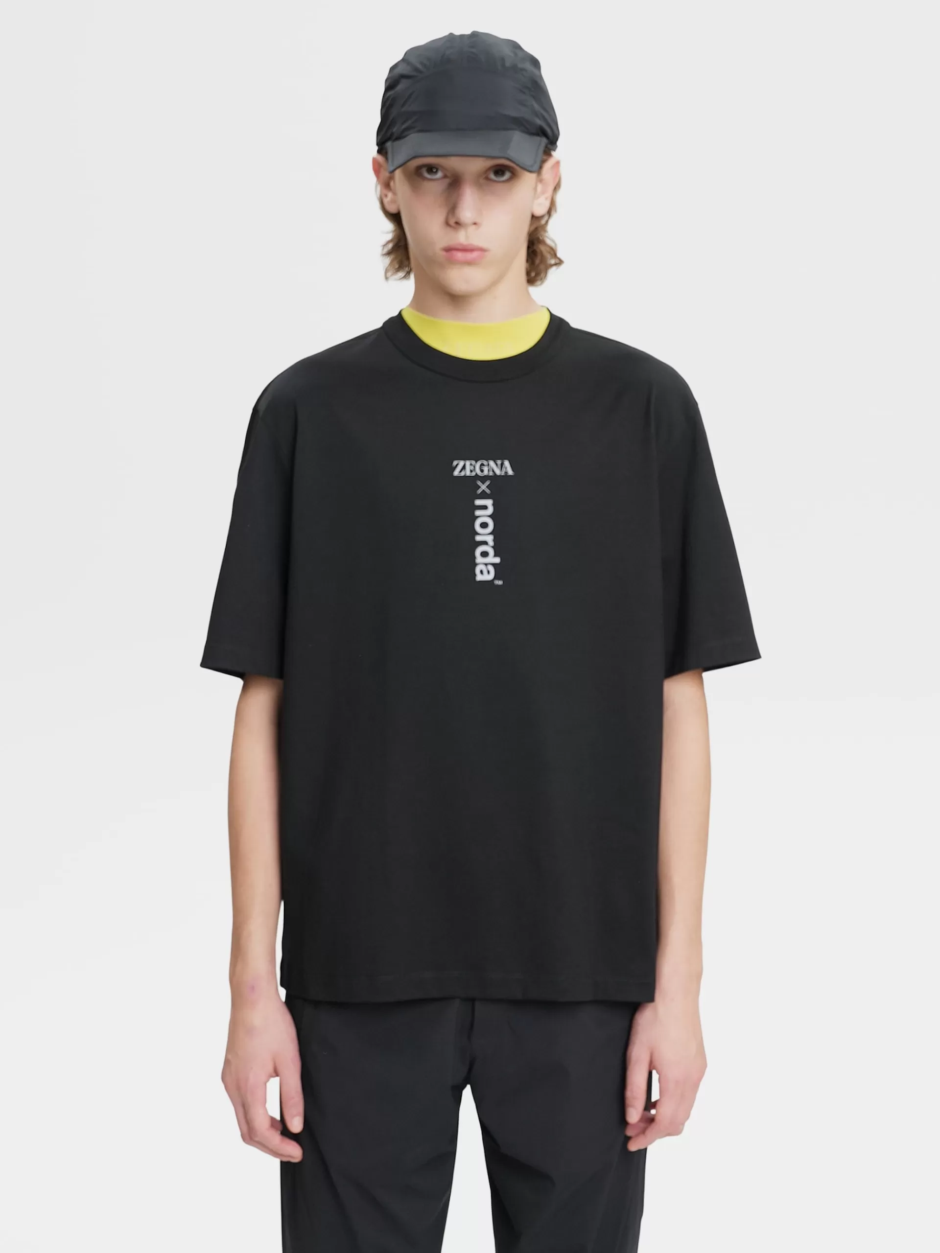 ZEGNA T-Shirts^T-Shirt De Manga Curta X Norda™ Preta Em Algodao #Usetheexisting™ Estampado Preto