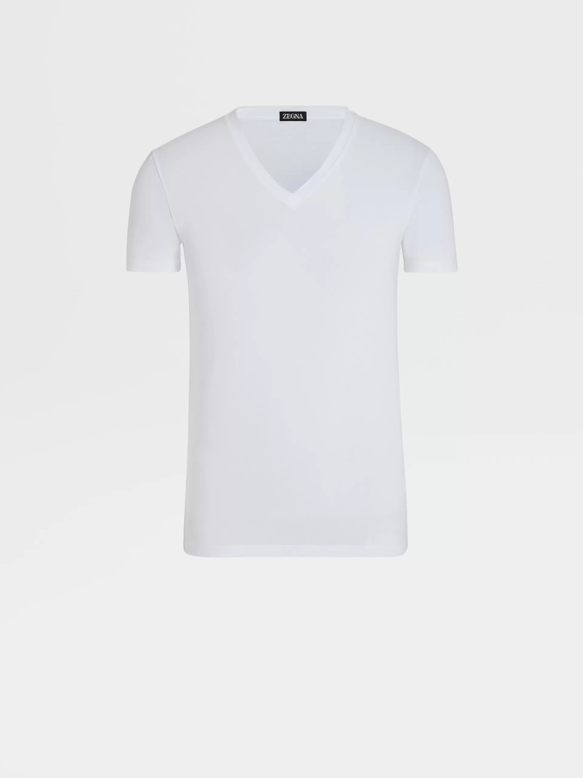 ZEGNA Roupa Interior E Meias^T-Shirt Em Algodao Elastico Branco