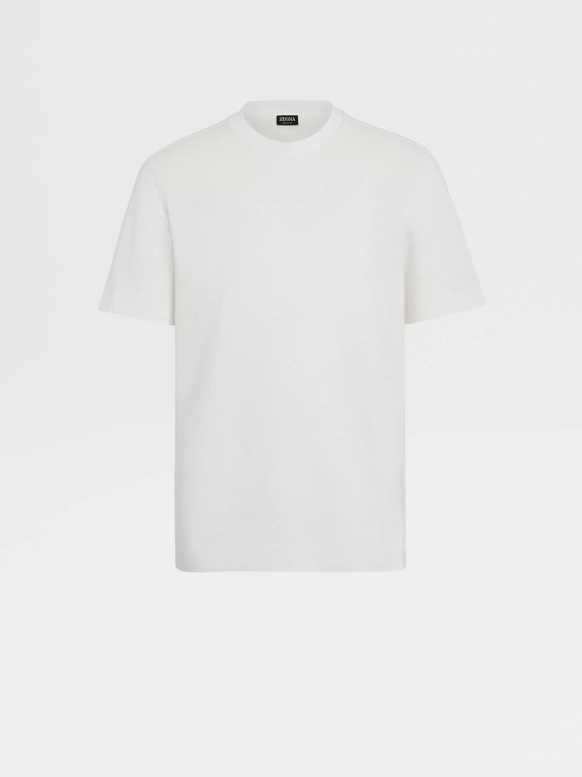 ZEGNA T-Shirts^T-Shirt Em Linho Branco