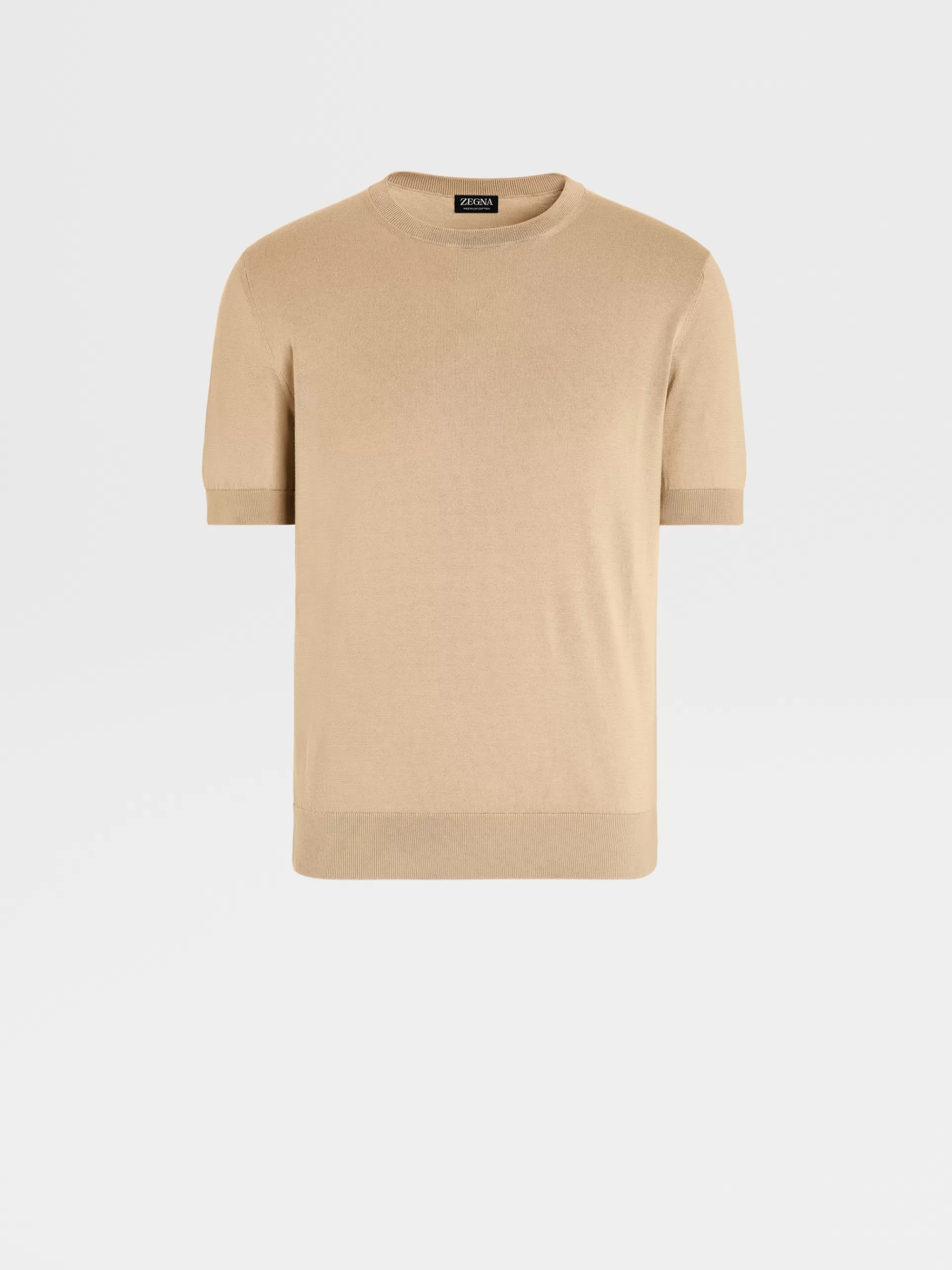ZEGNA Malhas^T-Shirt Em Premium Cotton Cor De Pessego