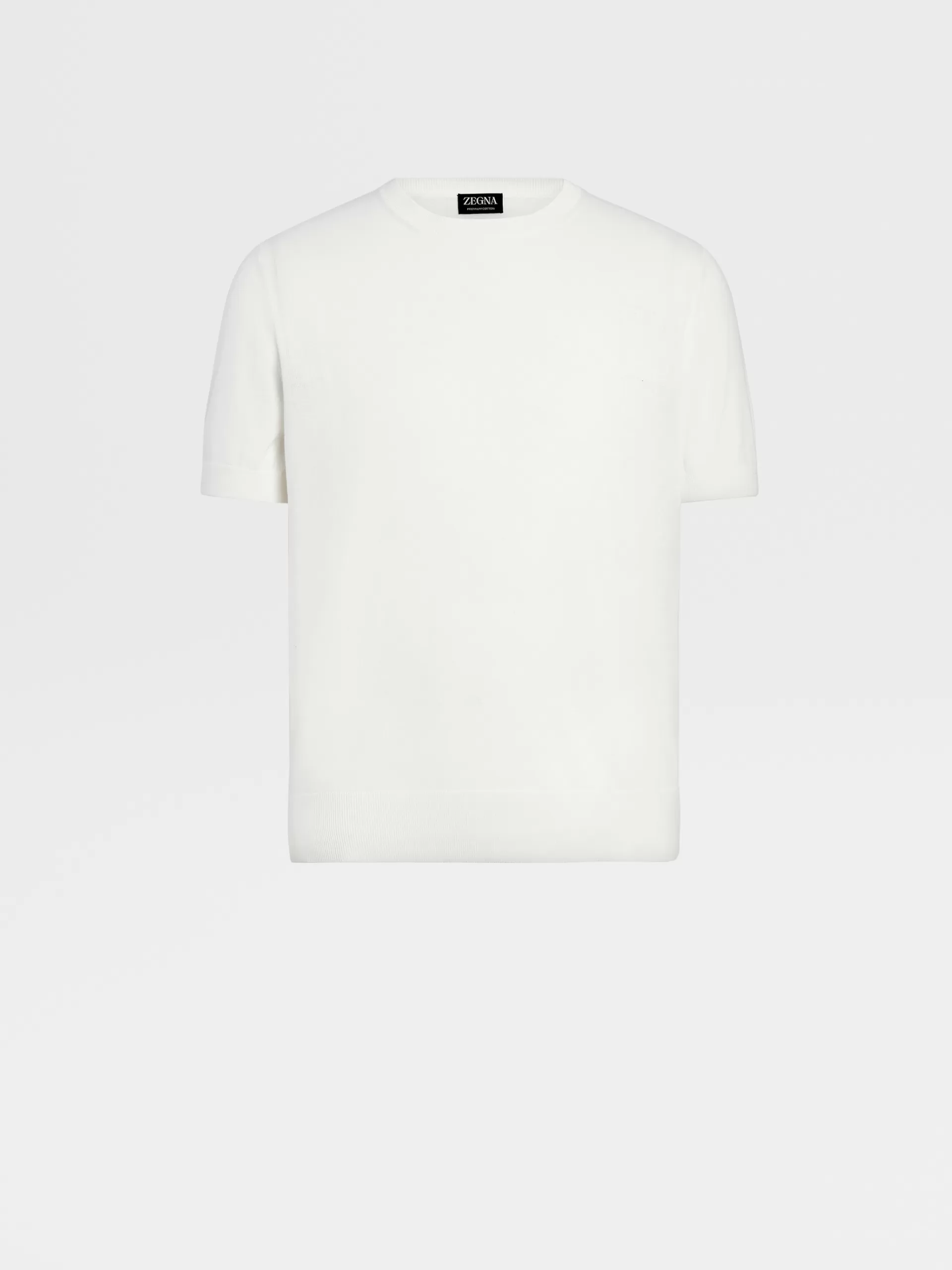 ZEGNA Malhas^T-Shirt Em Premium Cotton Branca Branco